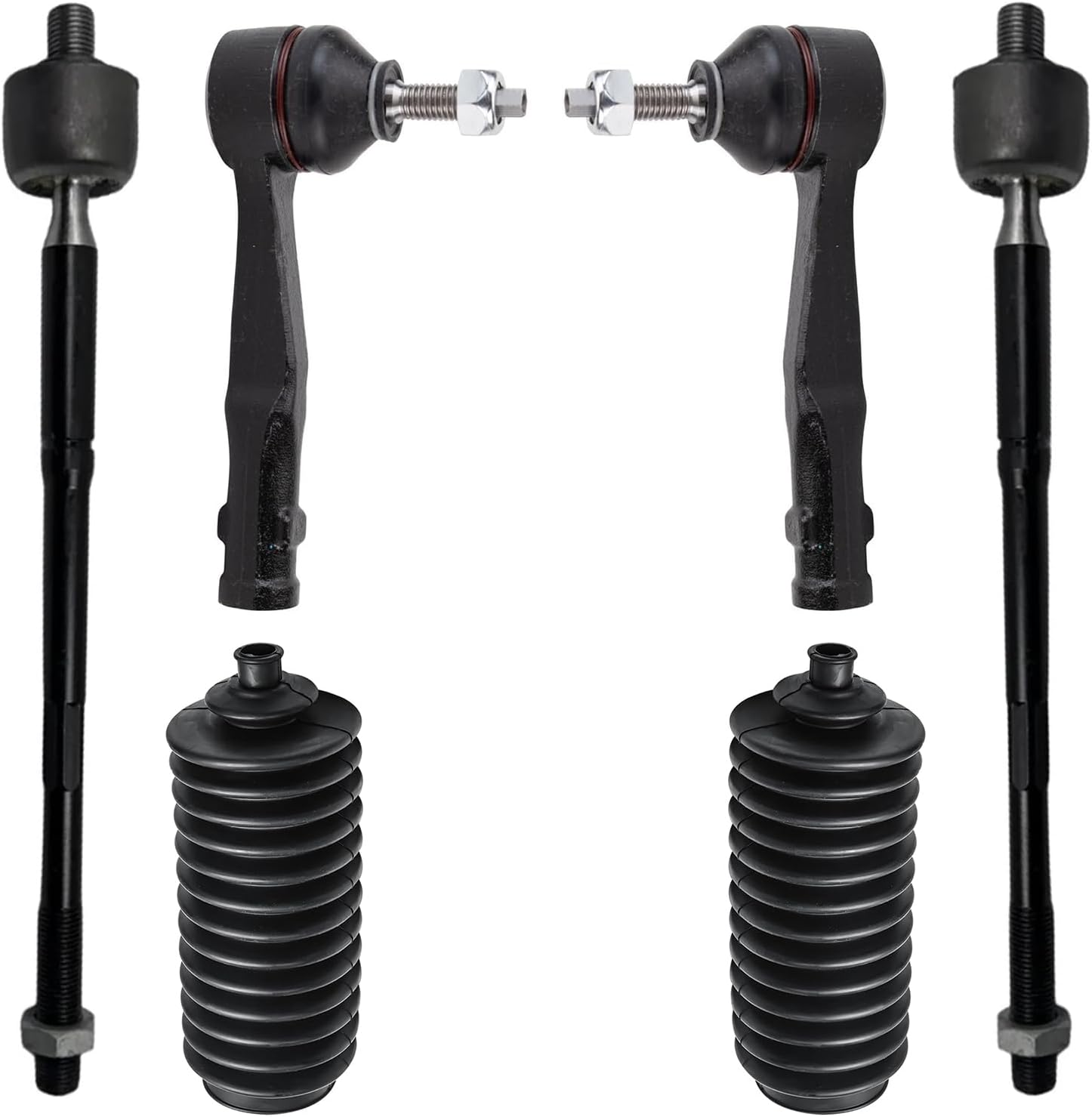 6pc Front Inner Outer Tie Rods Suspension Kit