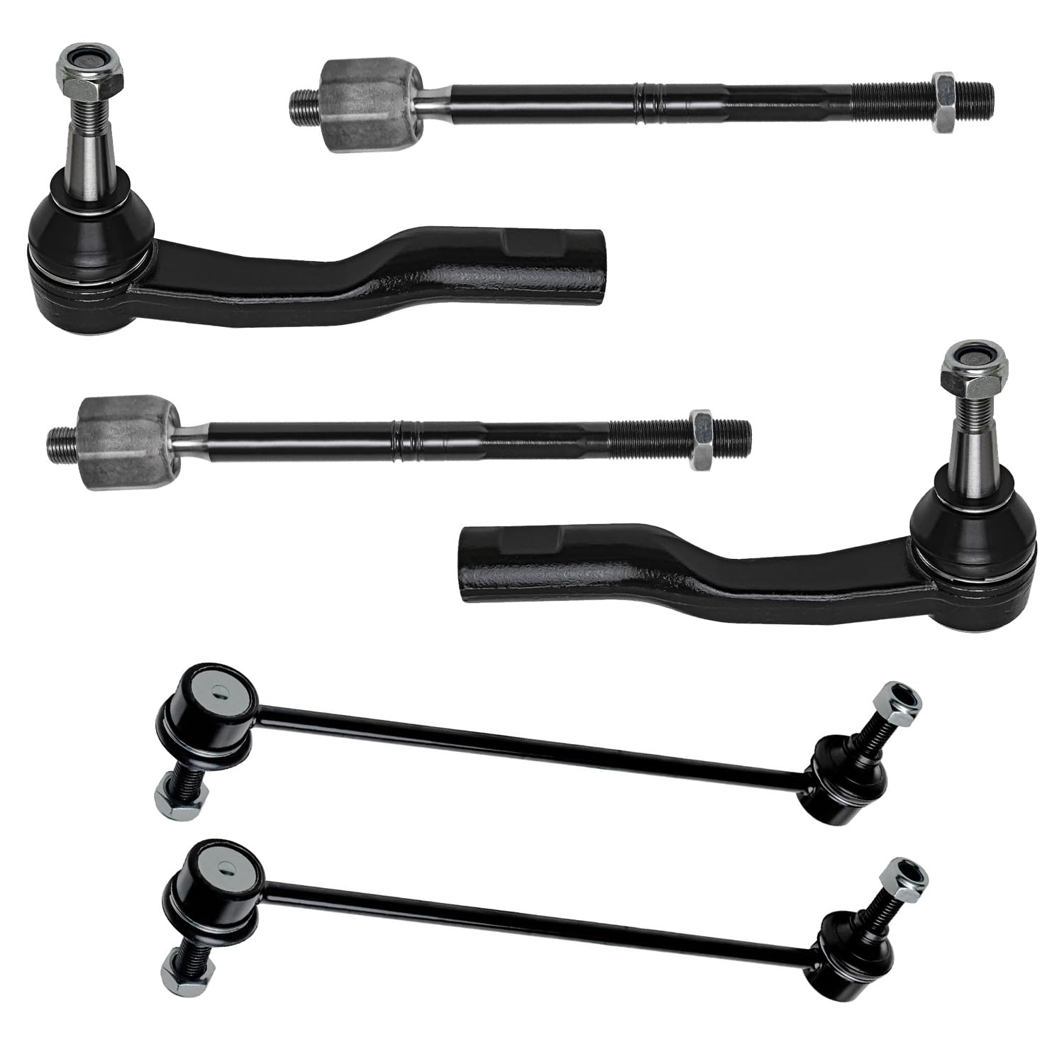6pc Front Inner Outer Tie Rods Sway Bar Links Suspension Kit