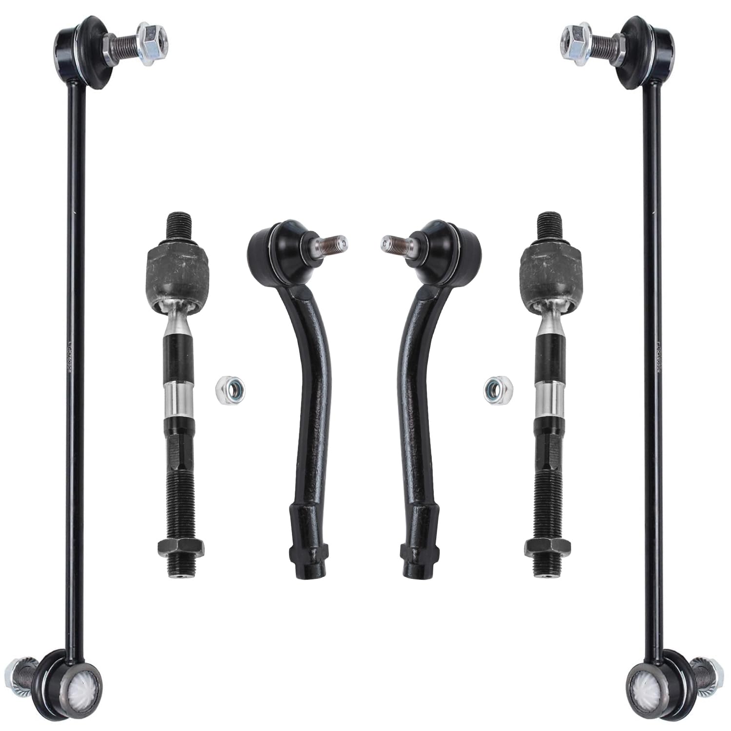 6pc Front Inner Outer Tie Rods Sway Bar Links Suspension Kit