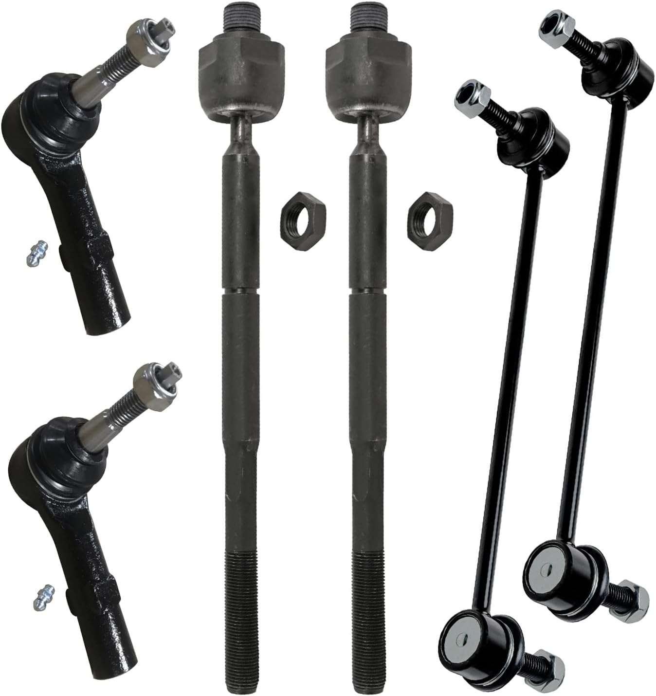 6pc Front Inner Outer Tie Rods Sway Bar Links Suspension Kit