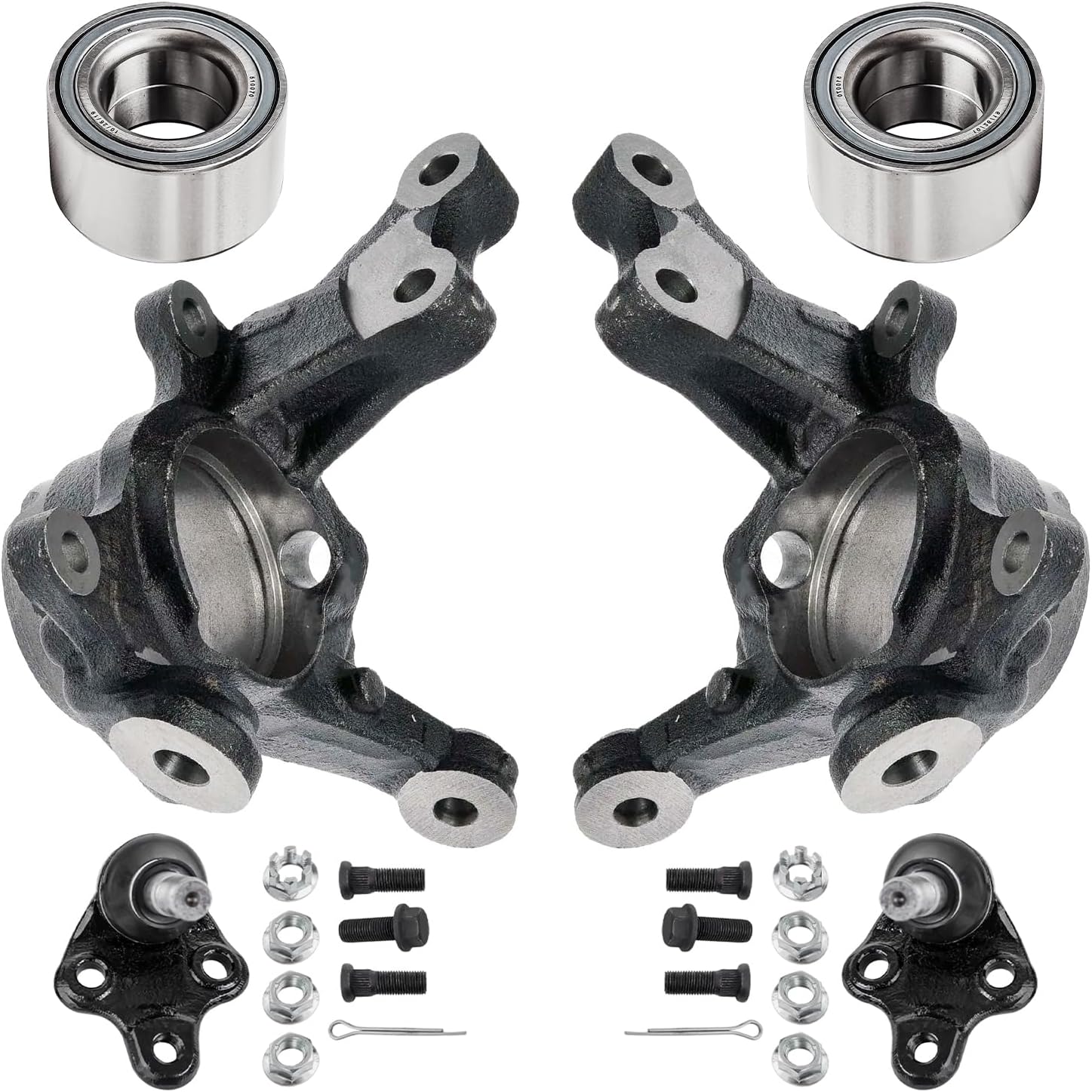 6pc Front Steering Knuckles Wheel Bearings Lower Ball Joints Suspension Kit