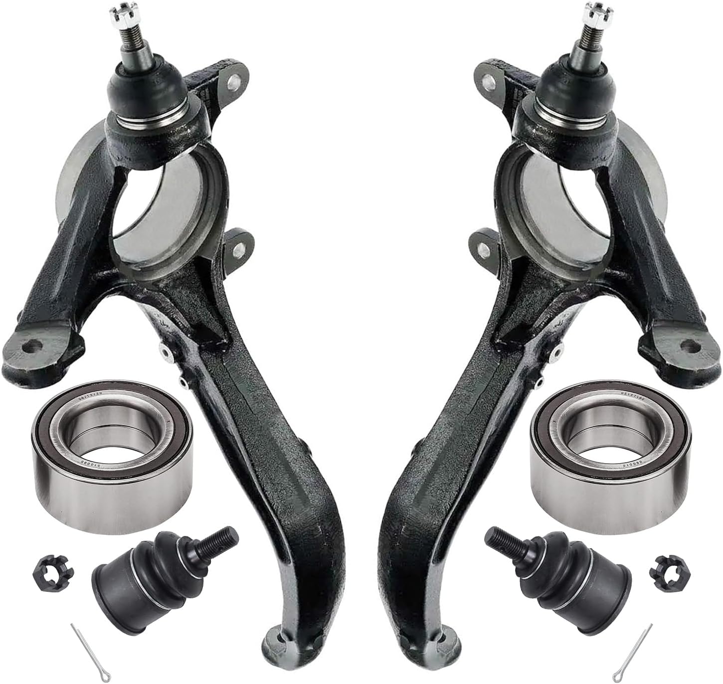 6pc Front Steering Knuckles Wheel Bearings Lower Ball Joints Suspension Kit