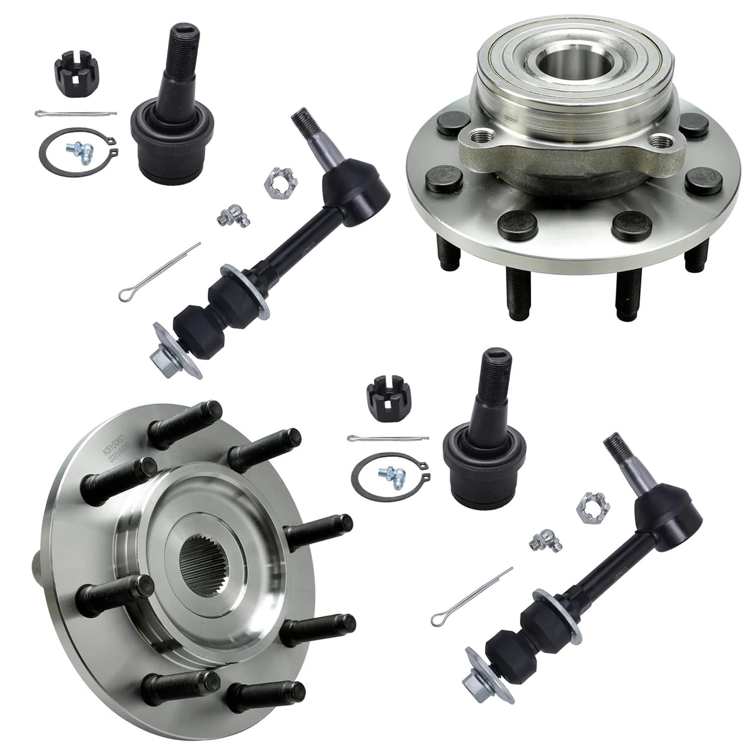 6pc Front Wheel Hub and Bearings Sway Bar Links Lower Ball Joints Suspension Kit