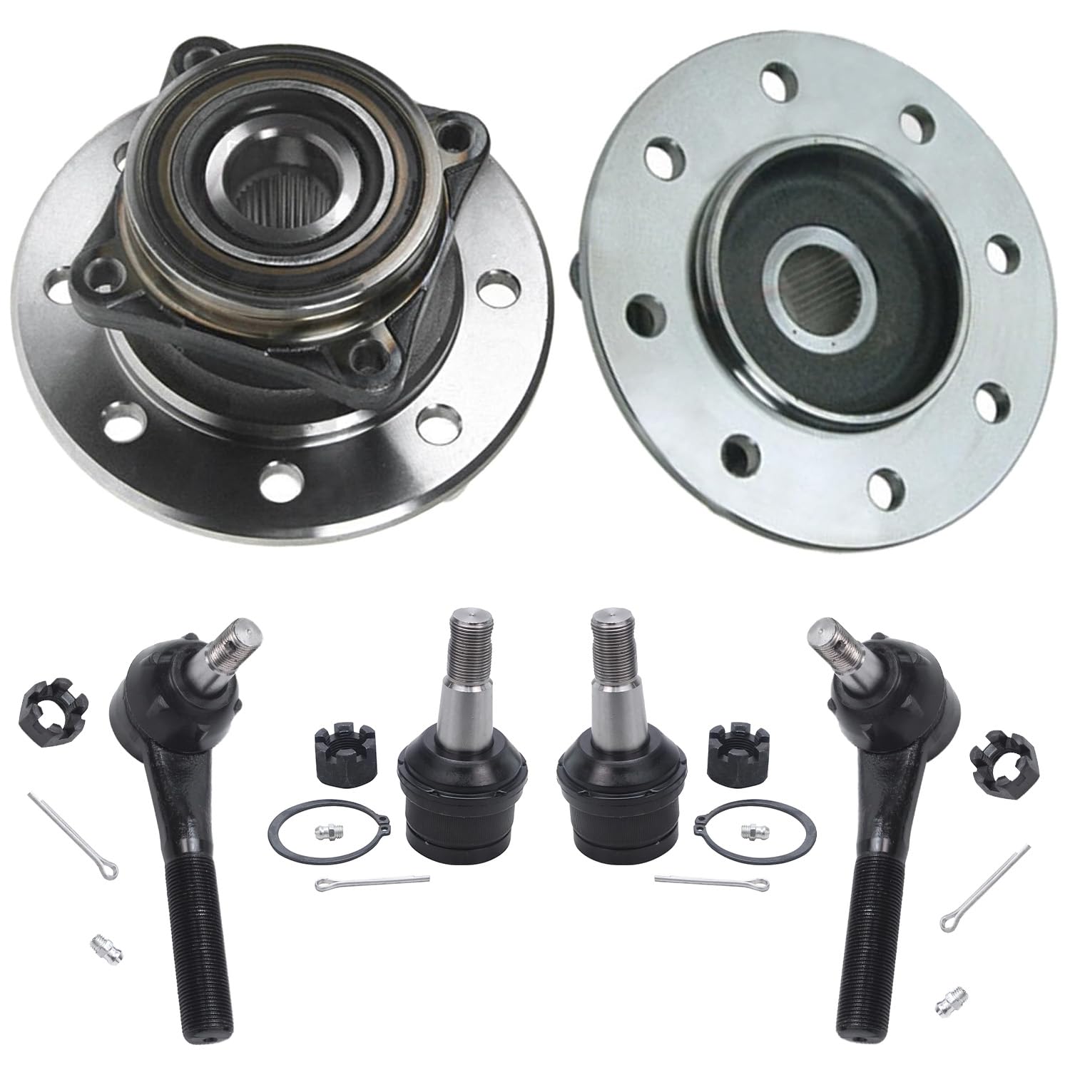 Detroit Axle - Front Wheel Hub Bearings Outer Tie Rods for 98-99 Dodge Ram 3500