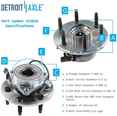 Detroit Axle - Front Rotors Brake Pads Kit for Escalade Silverado Express 1500 — image 8