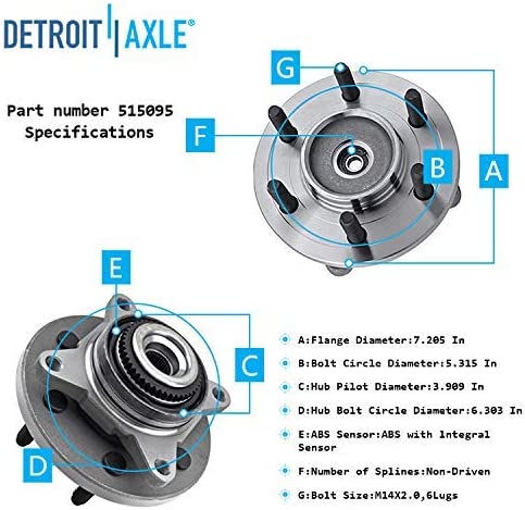 Detroit Axle - 4WD Front Wheel Hubs Sway Bars Kit for 2007-2010 Ford Expedition — image 7