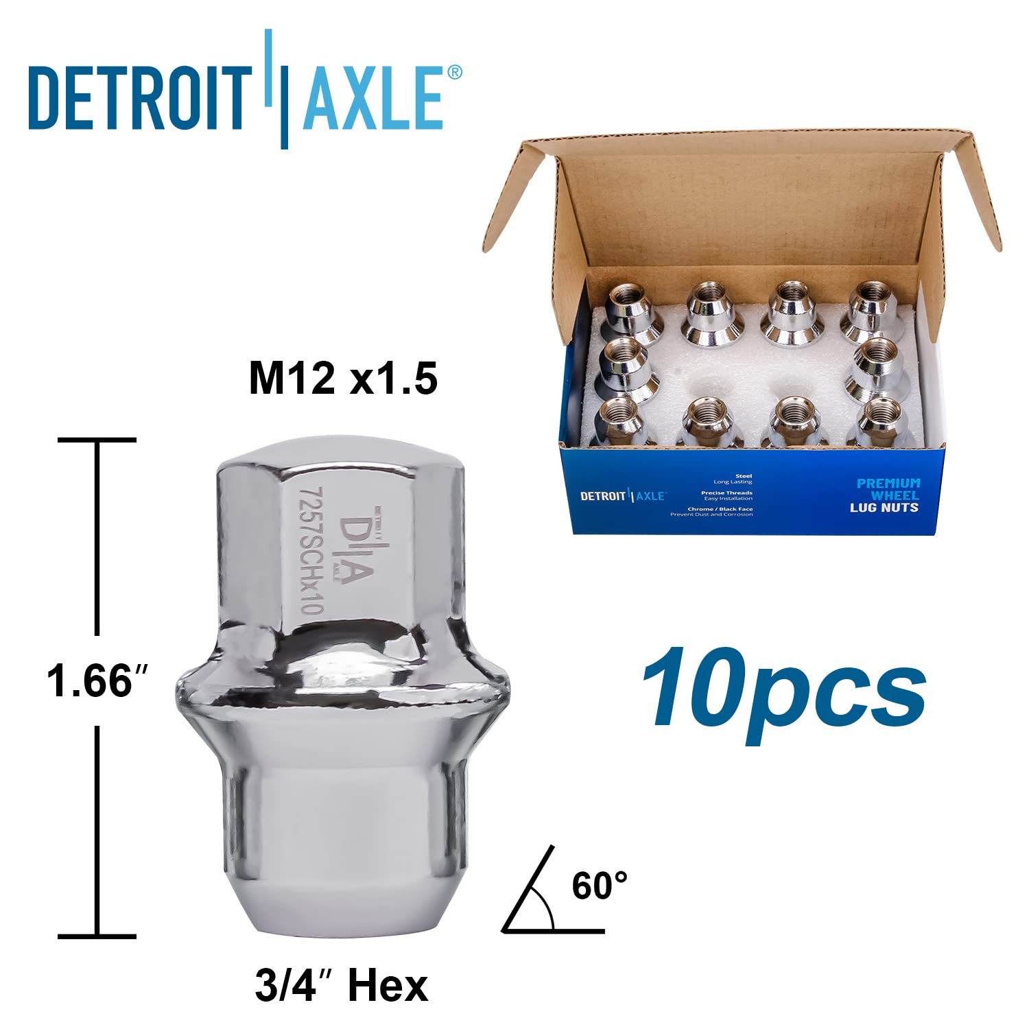 Detroit Axle - 20pc Wheel Lug Nuts for Town  Country Grand Caravan Routan C/V — image 8