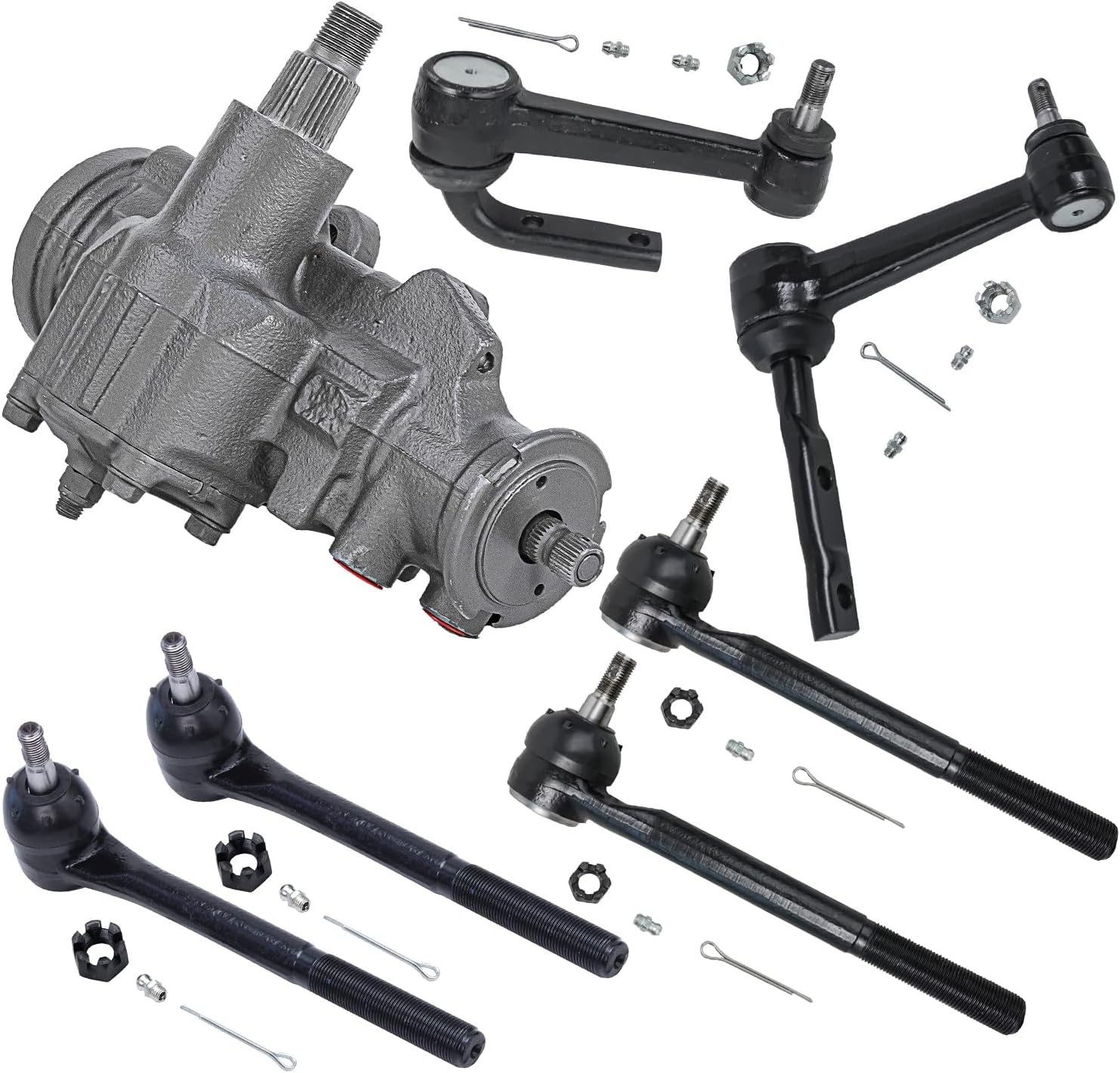 7pc Front Gear Box Idler Arms Inner Outer Tie Rods Suspension Kit