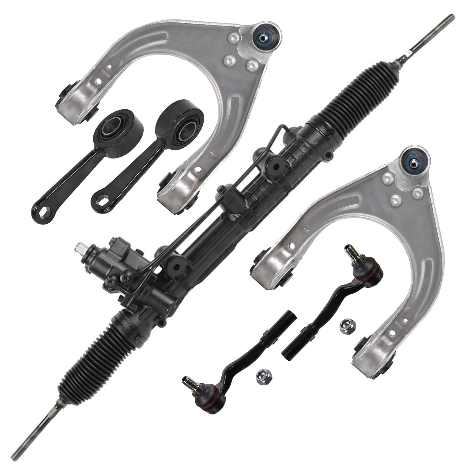 Detroit Axle - RWD Front Rack Pinion Tie Rods Kit for Benz E320 E350 E55 AMG