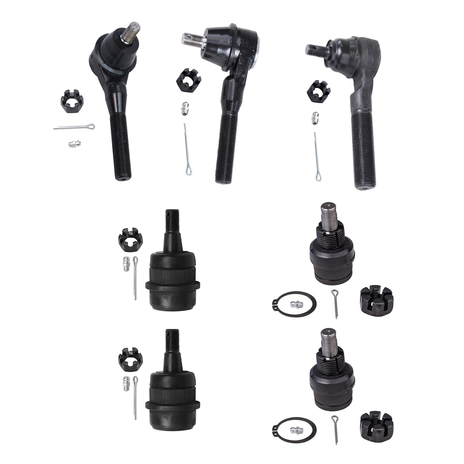 7pc Front Inner Outer Tie Rods Ball Joints Suspension Kit