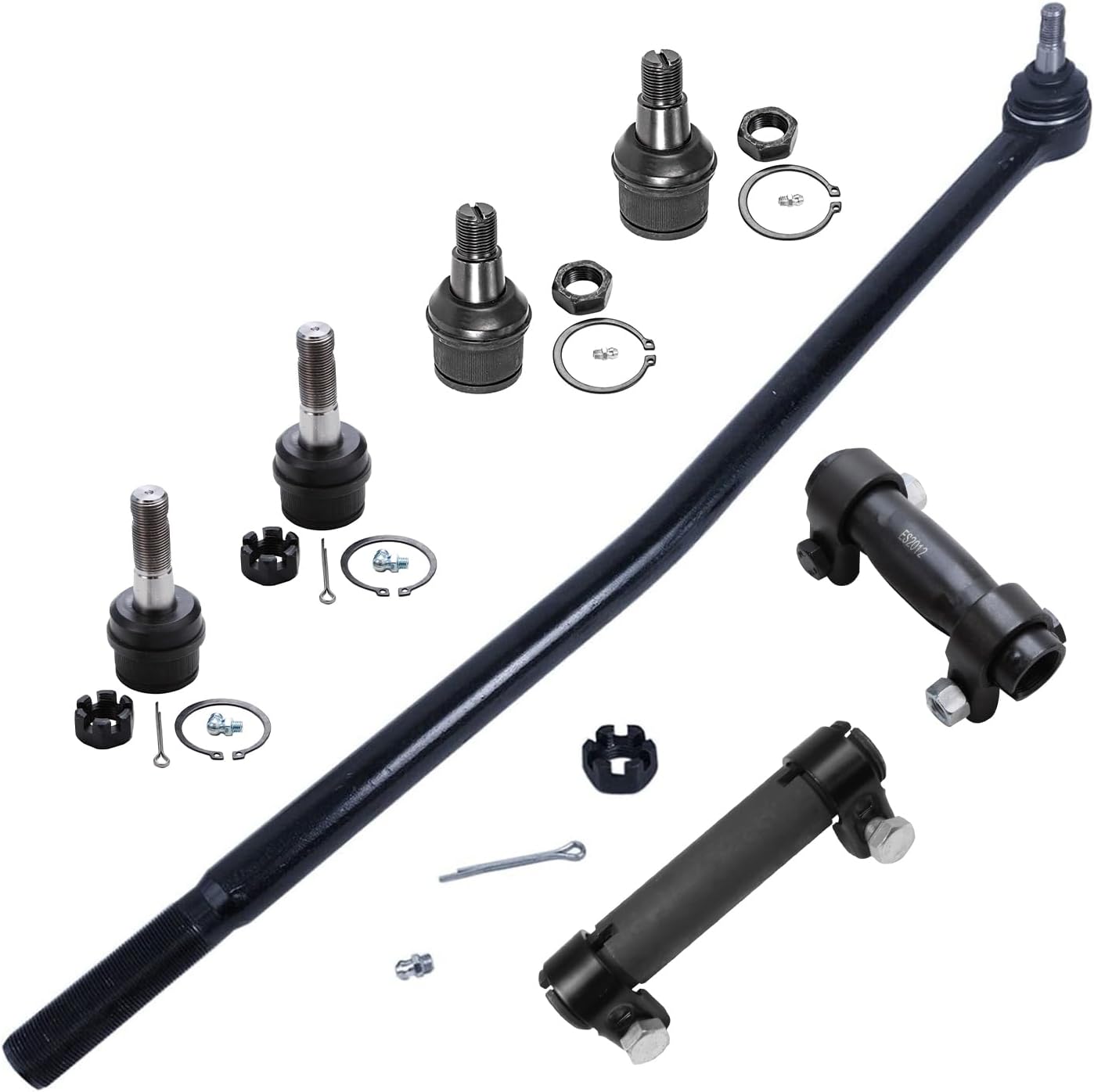 7pc Front Right Inner Drag Link Left Tie Rod Adjusting Sleeves Suspension Kit