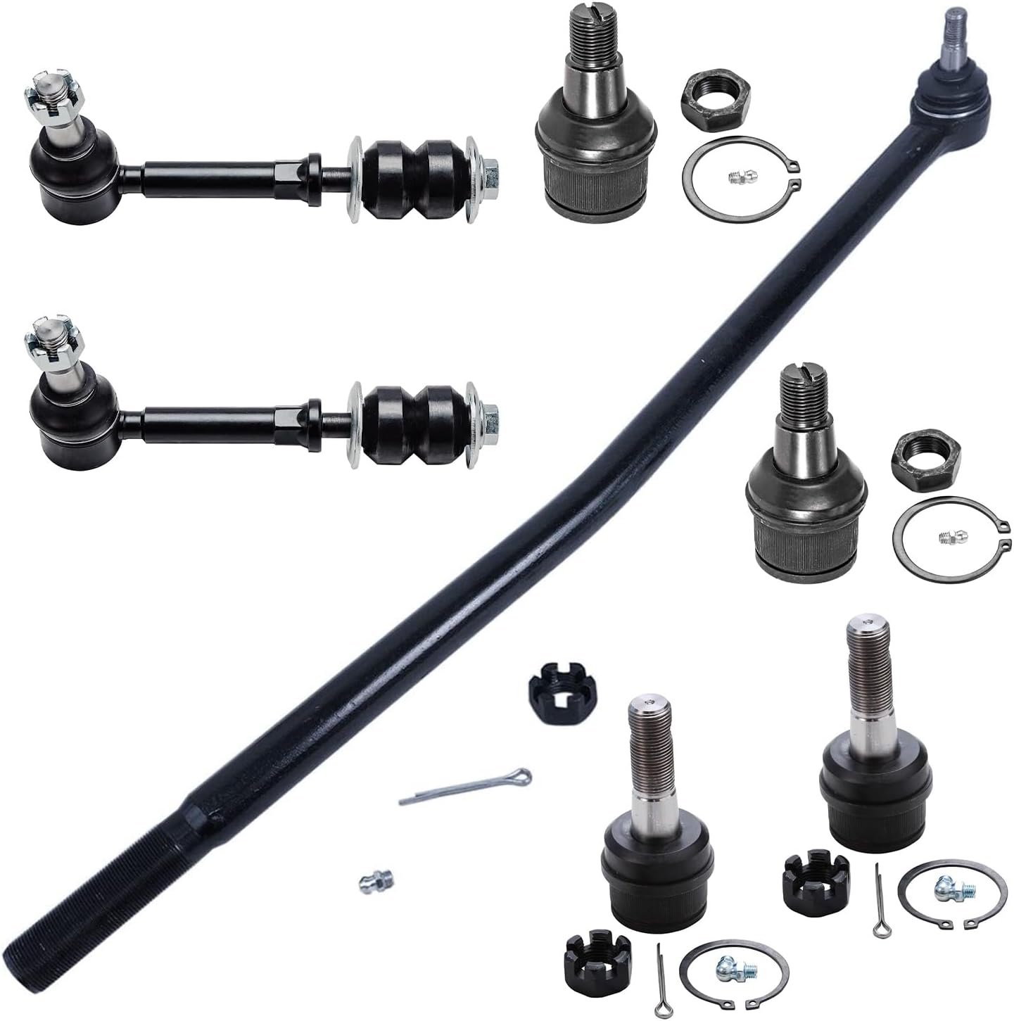 7pc Front Right Inner Drag Link Sway Bar Links Ball Joints Suspension Kit