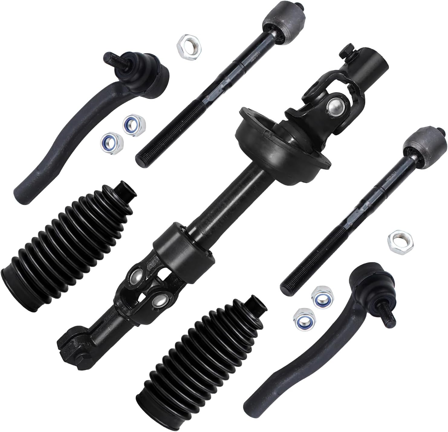 7pc Intermediate Steering Shaft Inner Outer Tie Rods Suspension Kit