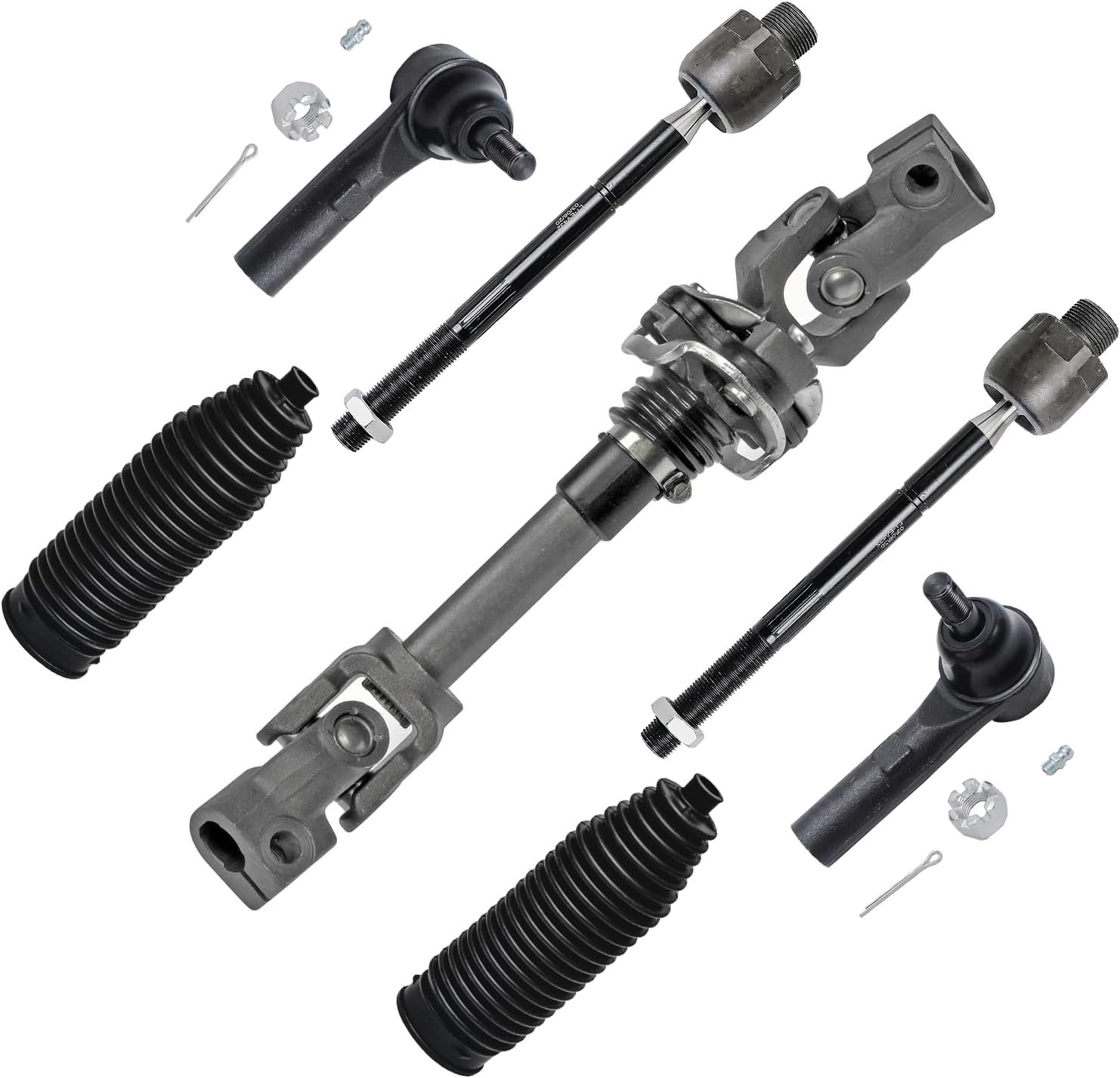 7pc Lower Steering Shaft Inner Outer Tie Rods Suspension Kit