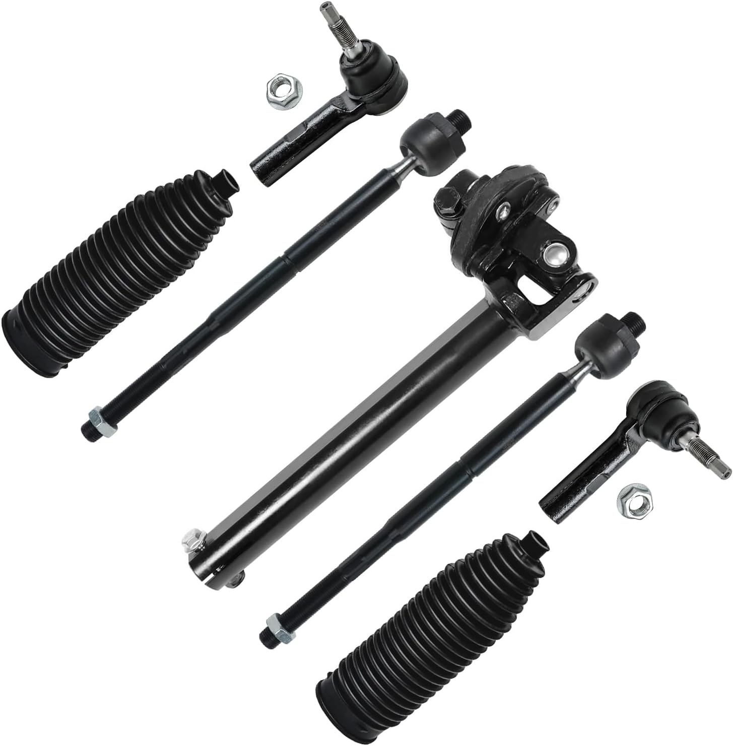 7pc Lower Intermediate Steering Shaft Inner Outer Tie Rods Suspension Kit