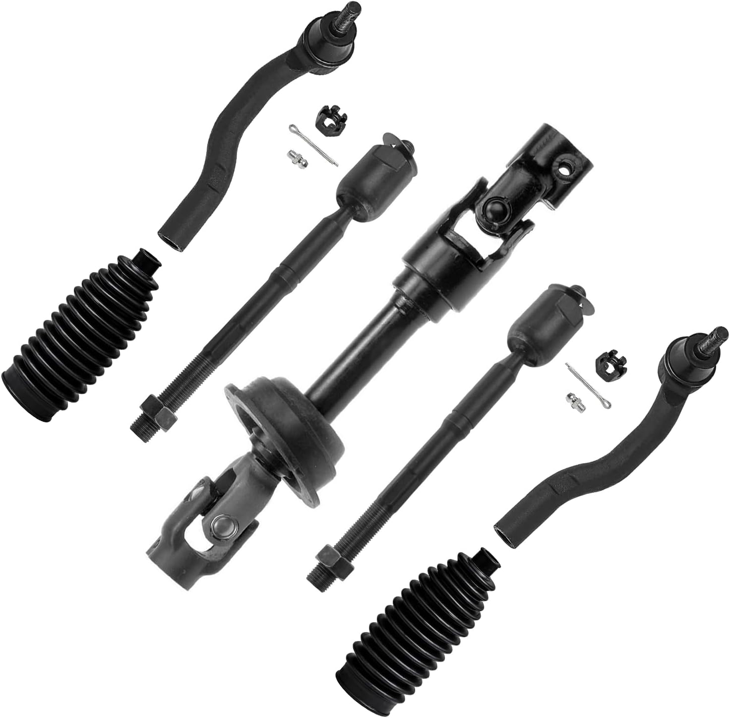 7pc Intermediate Steering Shaft Inner Outer Tie Rods Suspension Kit