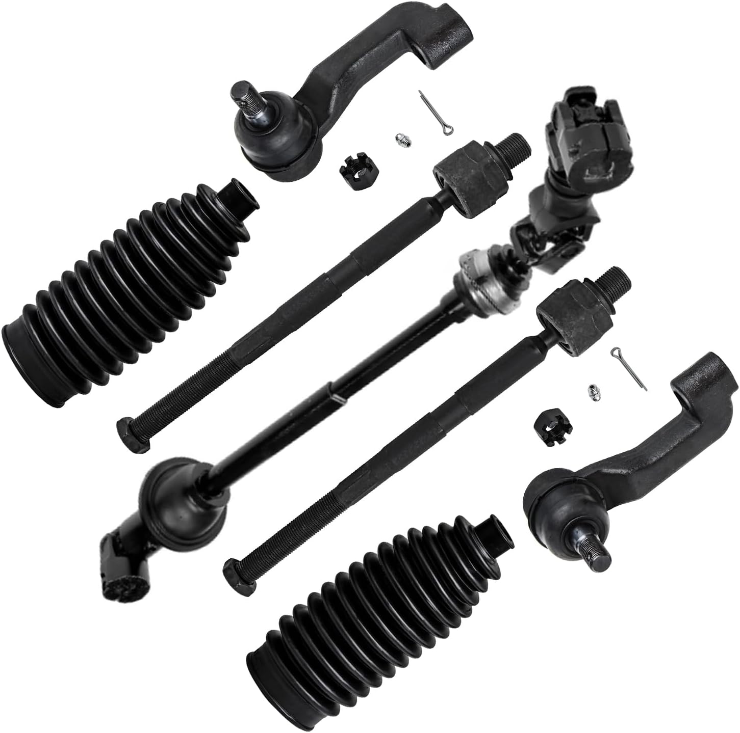 7pc Lower Intermediate Steering Shaft Inner Outer Tie Rods Suspension Kit