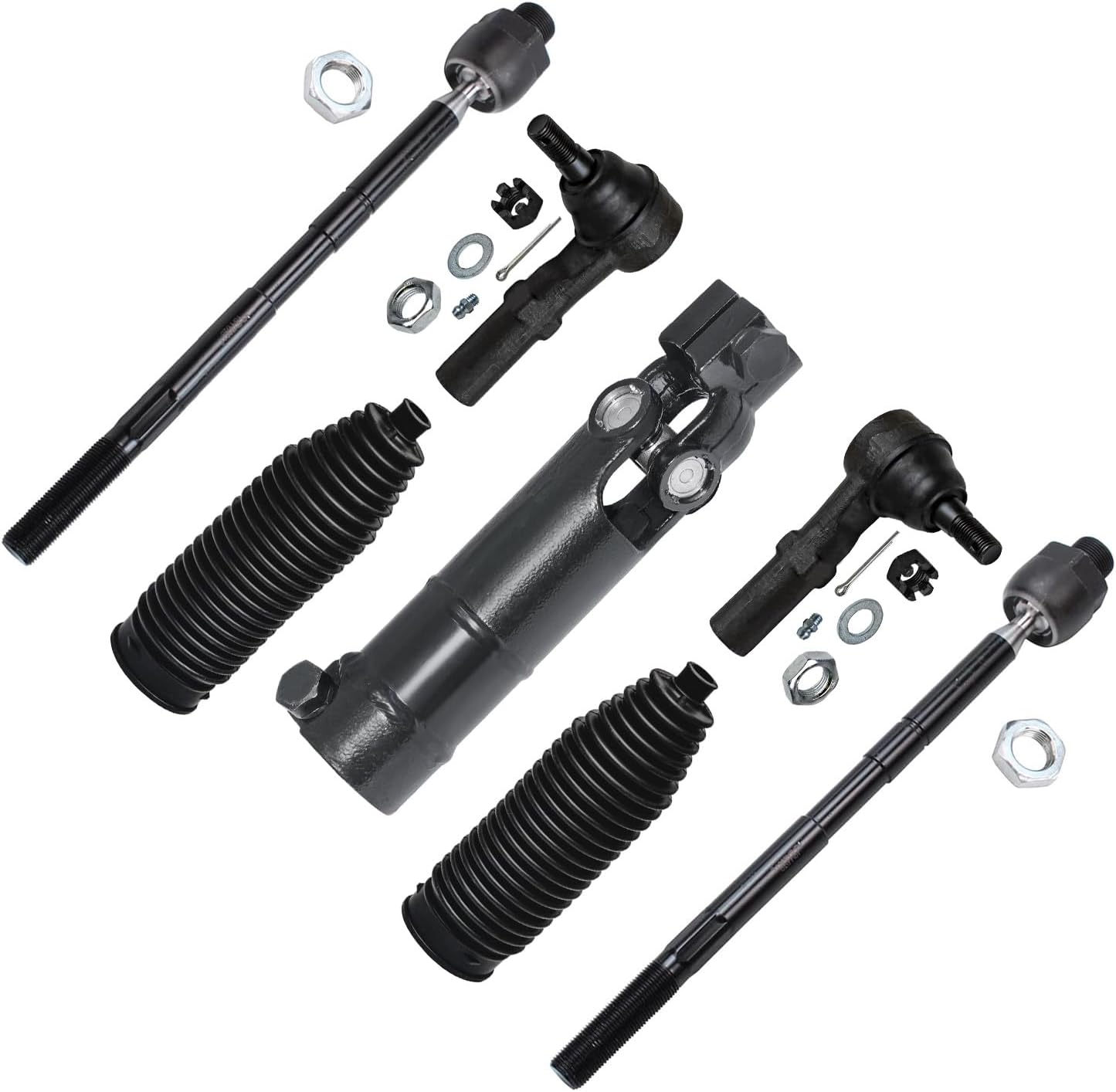 7pc Lower Intermediate Steering Shaft Inner Outer Tie Rods Suspension Kit