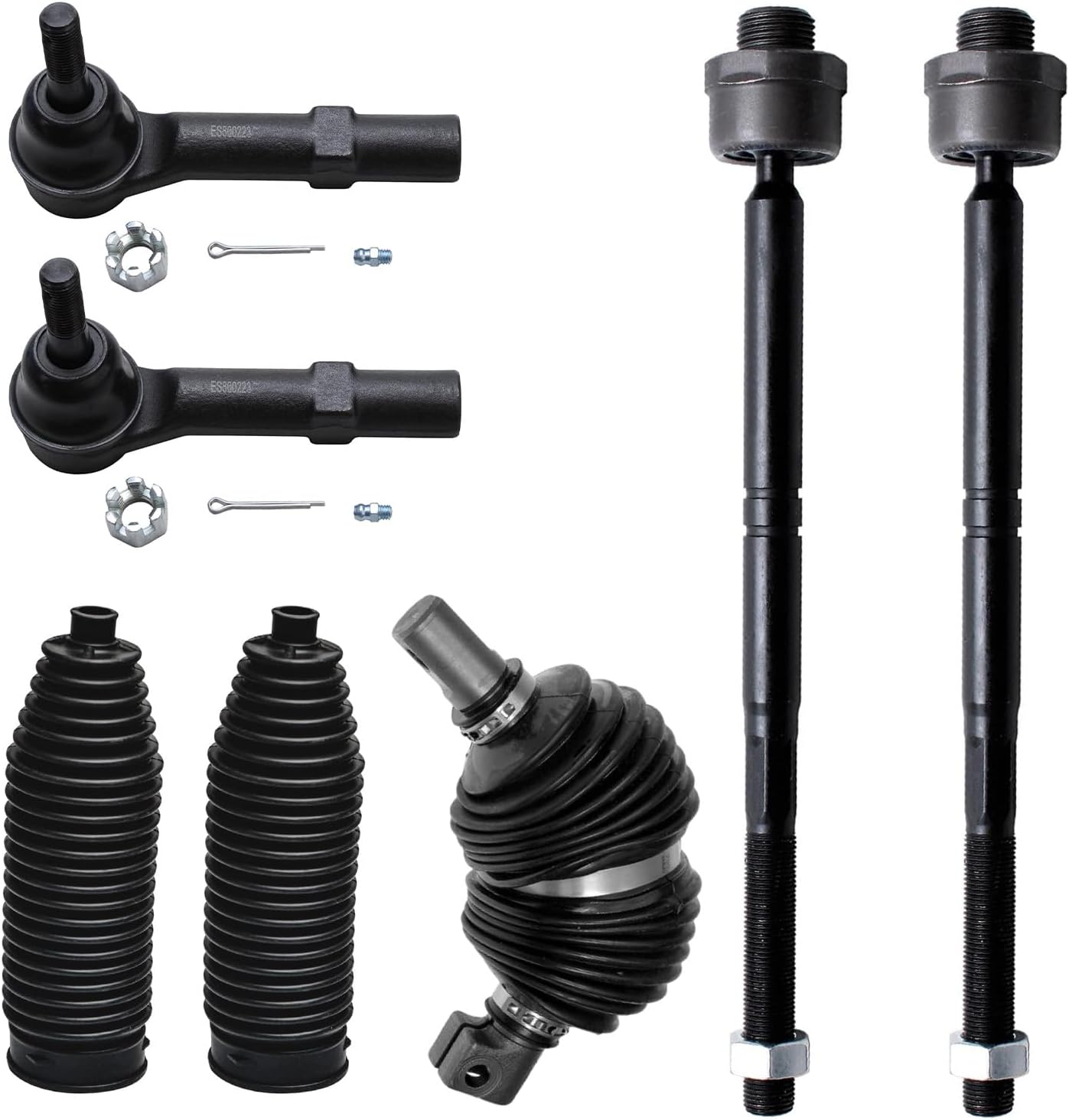7pc Front Inner Outer Tie Rods Intermediate Steering Shaft Suspension Kit