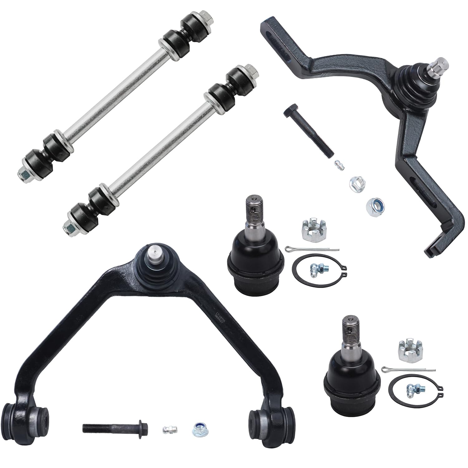 6pc Front Upper Control Arms Sway Bar Links Lower Ball Joints Suspension Kit