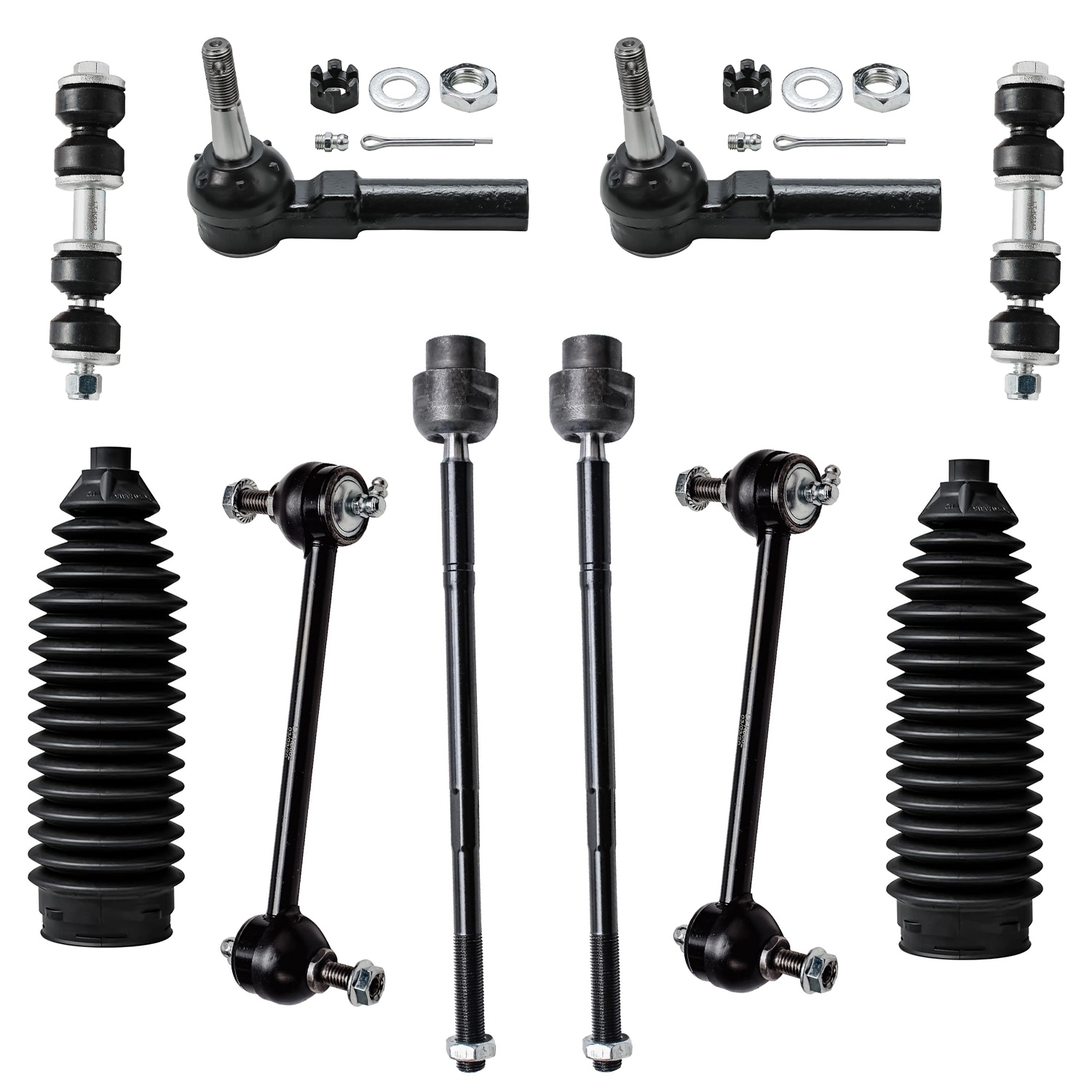 10pc Front Tie Rods Sway Bar Links Suspension Kit