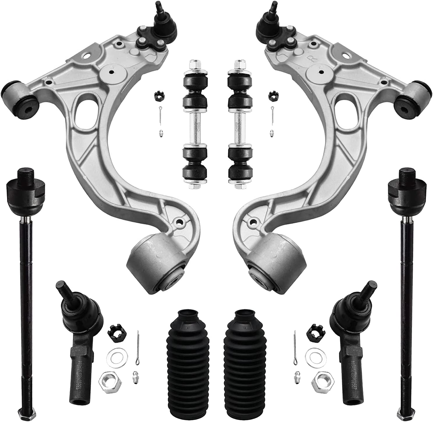 Detroit Axle - Front Lower Control Arms Tie Rods Kit for Buick LeSabre DeVille