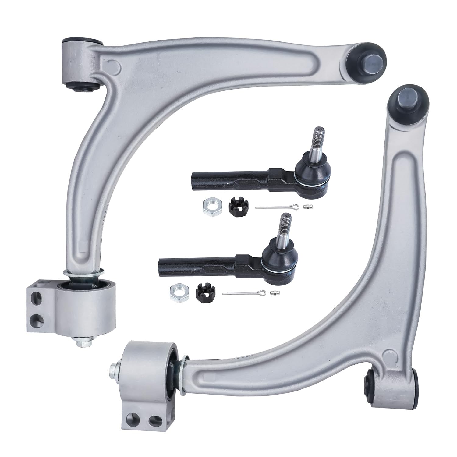 4pc Front Lower Control Arms Outer Tie Rods Suspension Kit