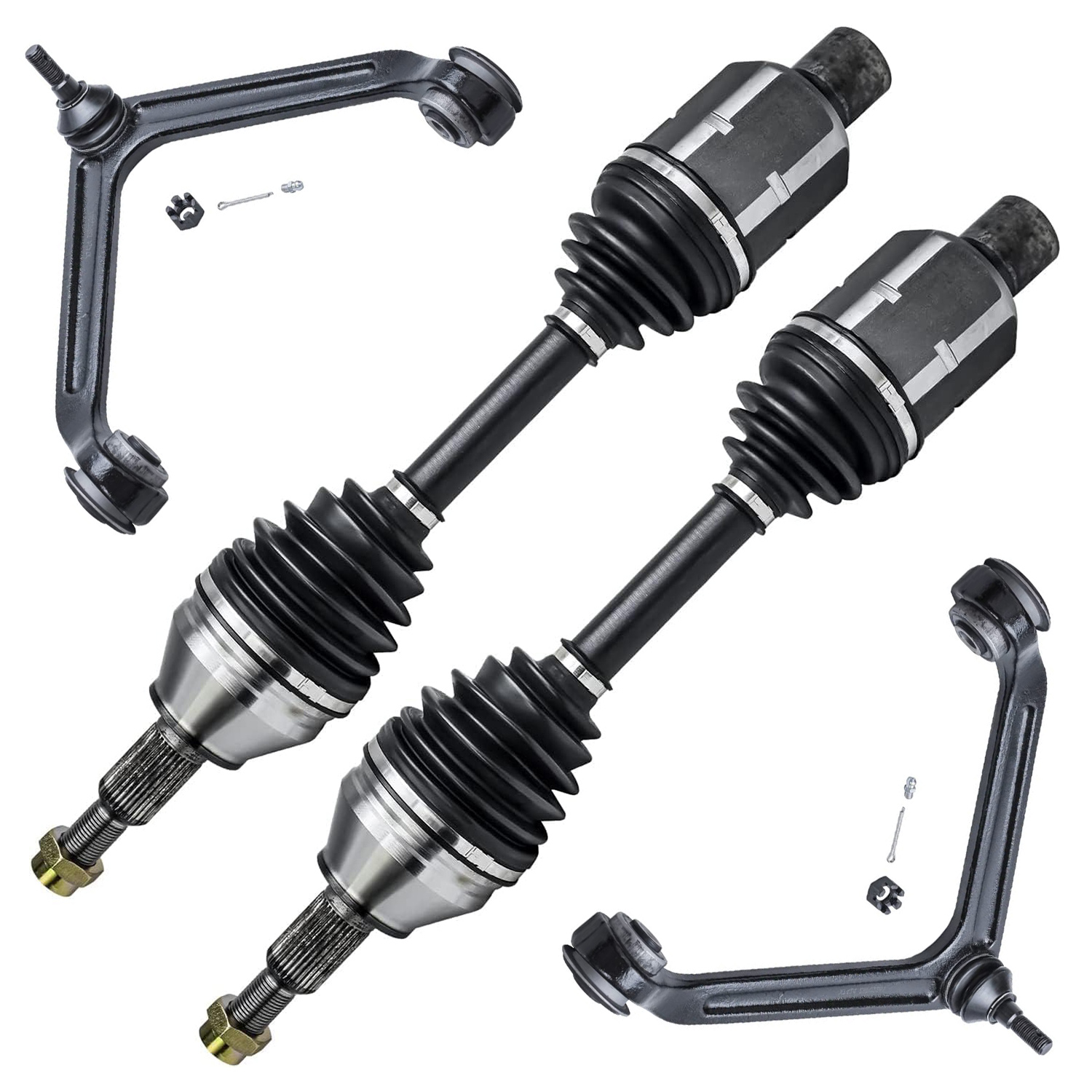 4pc Front CV Axles Control Arms Suspension Kit