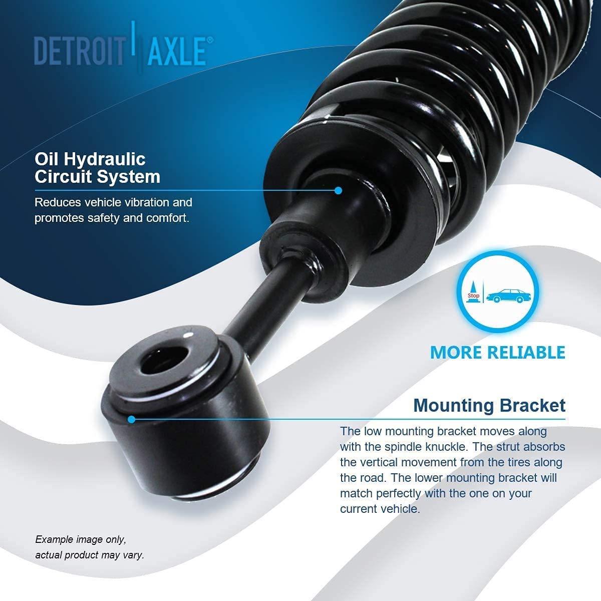 Detroit Axle - Front Struts Upper Control Arms Kit for Ford F-150 Mark LT 4WD — image 12