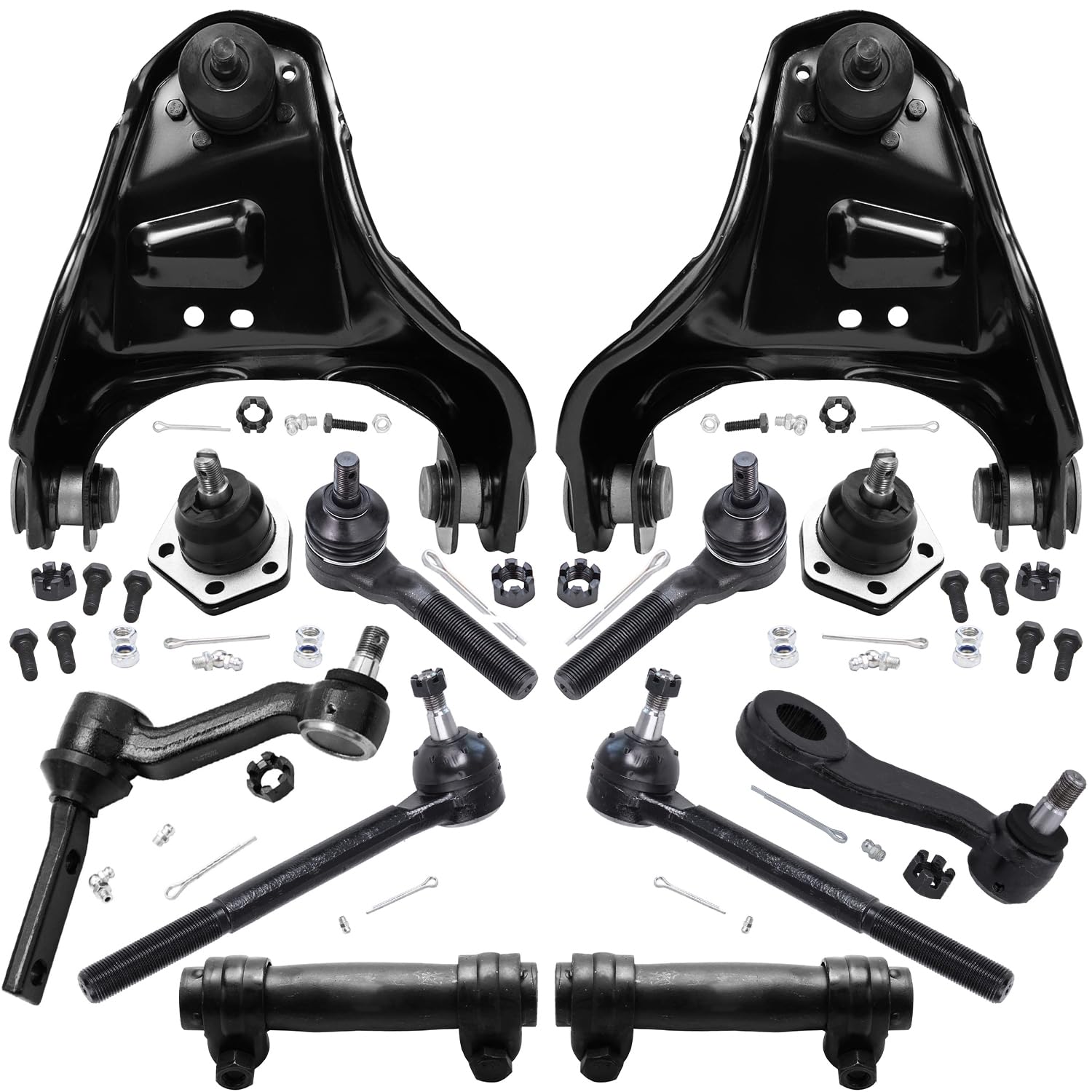 12pc Front Upper Control Arms Tie Rods Ball Joints Suspension Kit