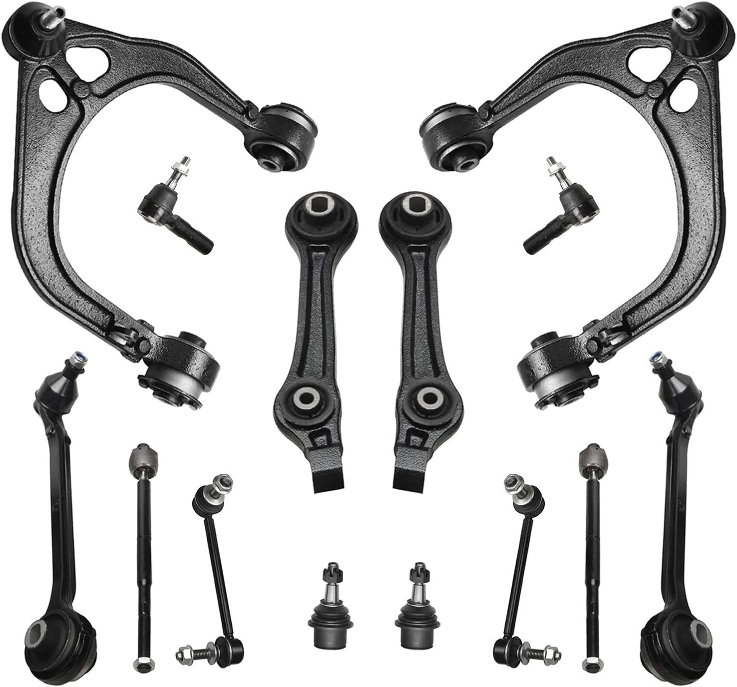 Detroit Axle - Front Upper Lower Control Arm Kit for 08-10 Challenger Charger