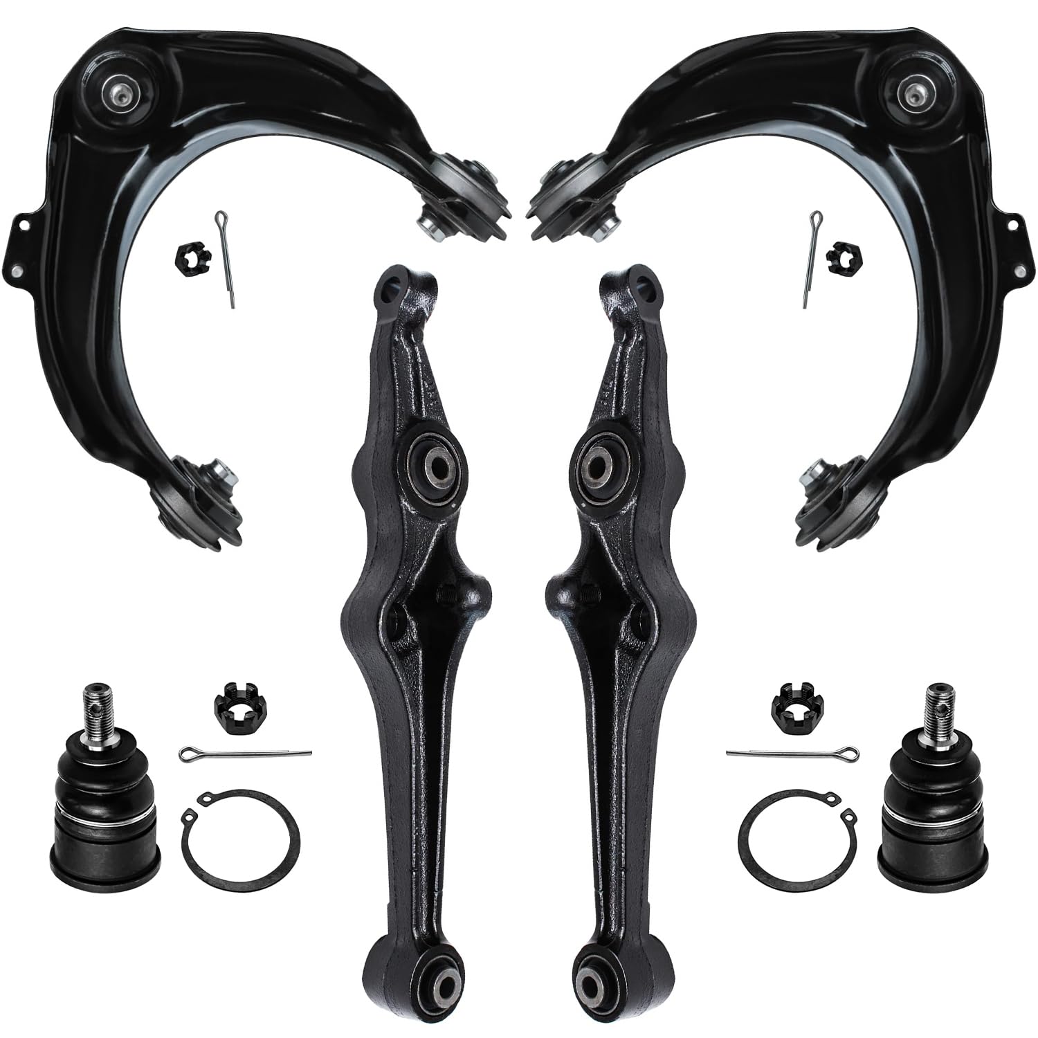 6pc Front Upper Lower Control Arms Ball Joints Suspension Kit