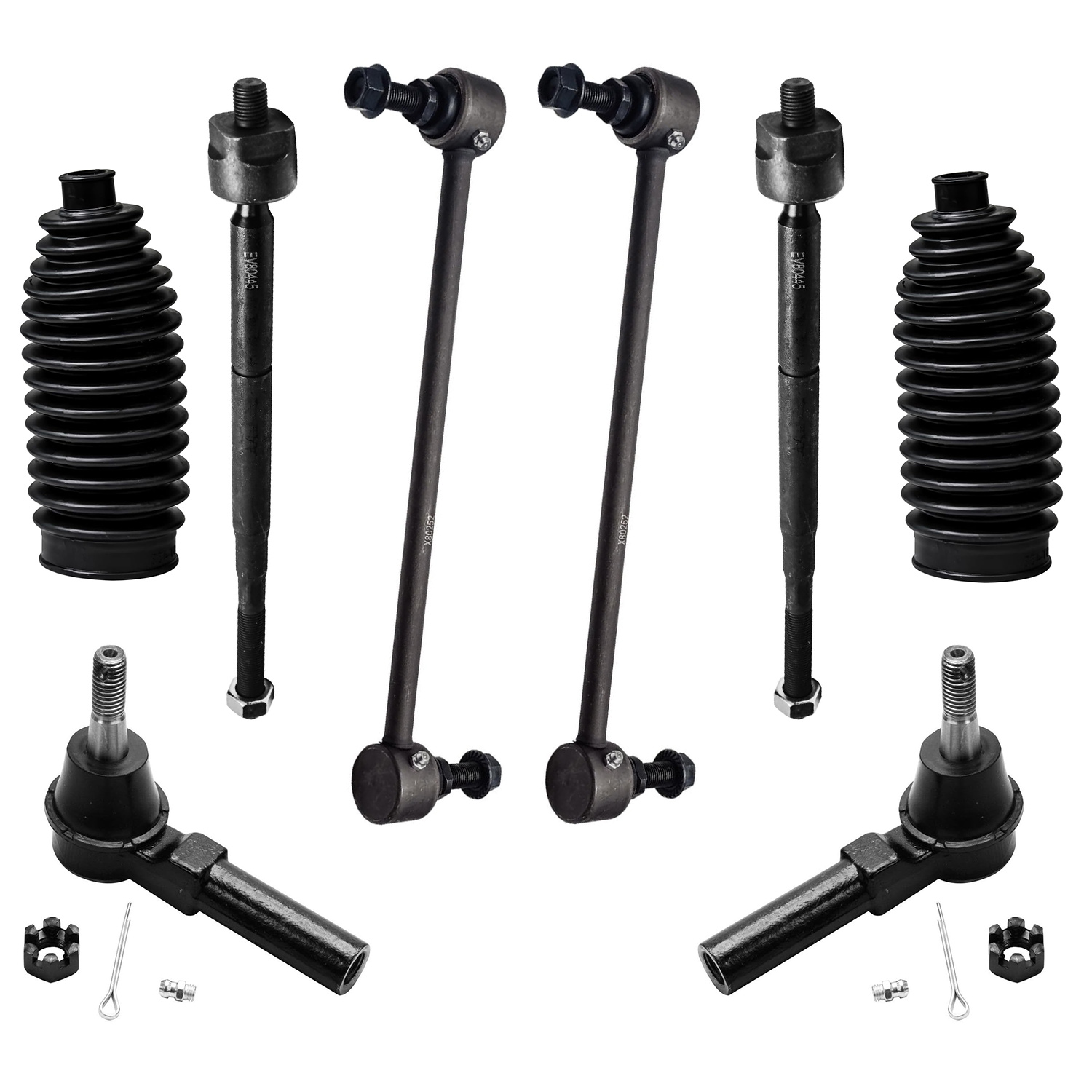 8pc Front Sway Bar Links Inner Outer Tie Rods Suspension Kit