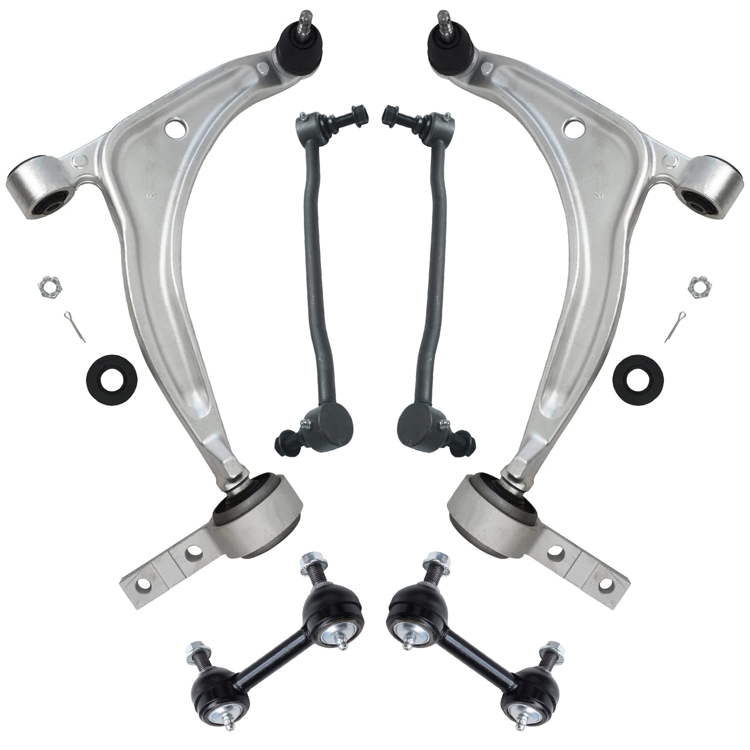 6pc Front Lower Control Arms Sway Bar Links Suspension Kit