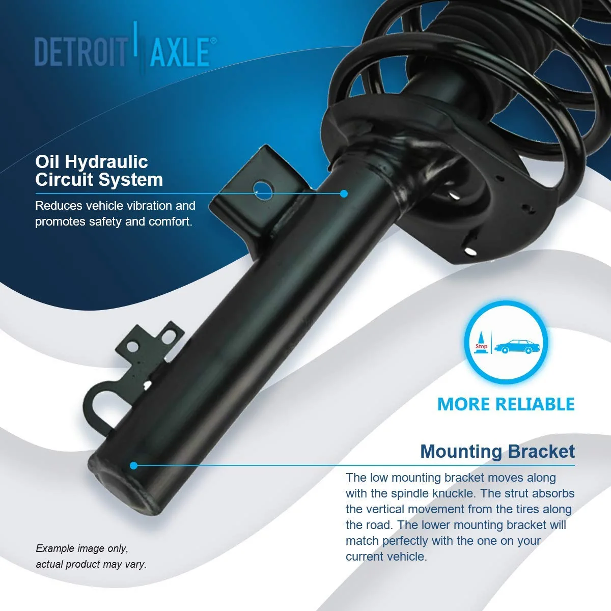 Detroit Axle - Front Struts Control Arms for 1998-2005 Ford Taurus Mercury Sable — image 13