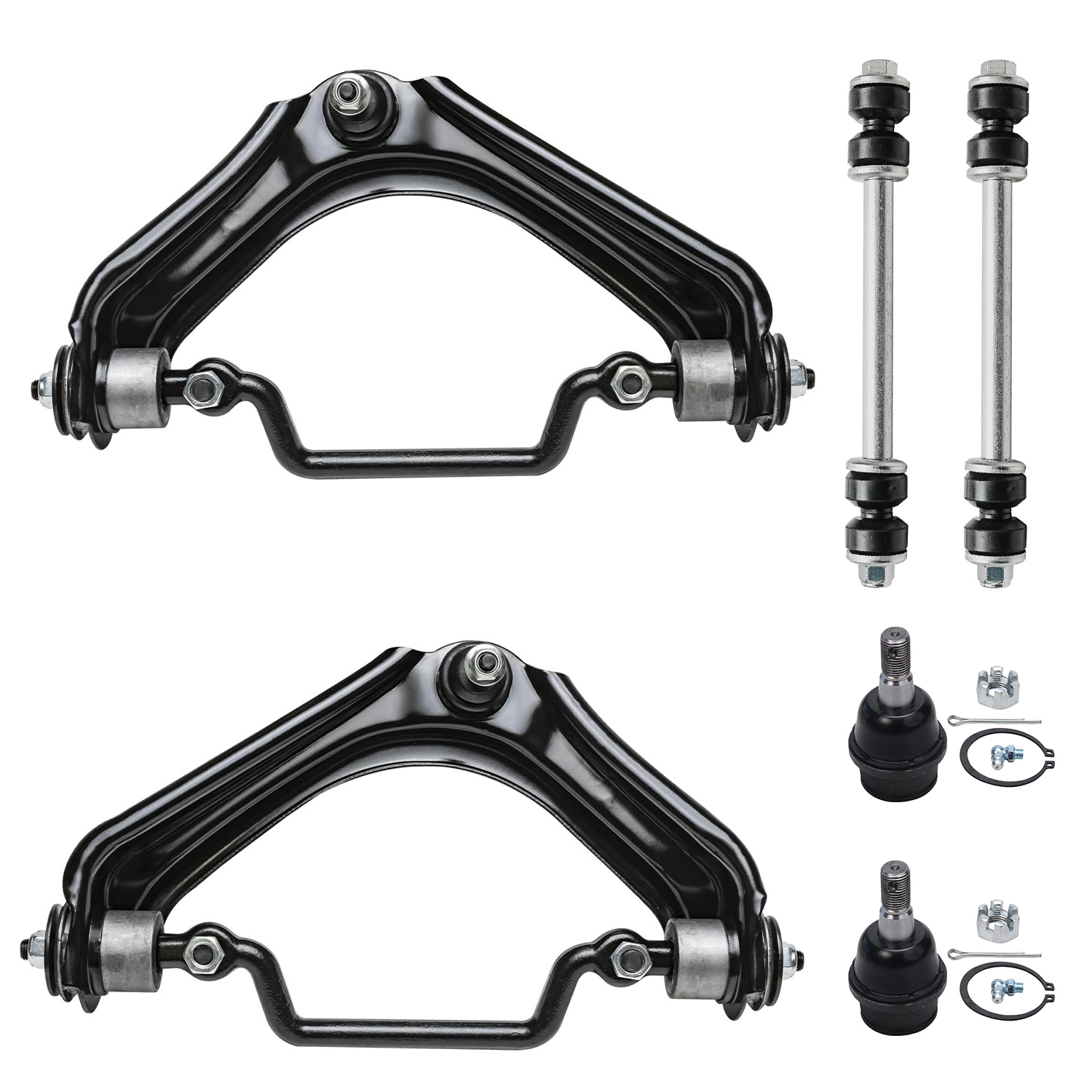 6pc Front Upper Control Arms Ball Joints Sway Bar Links Suspension Kit