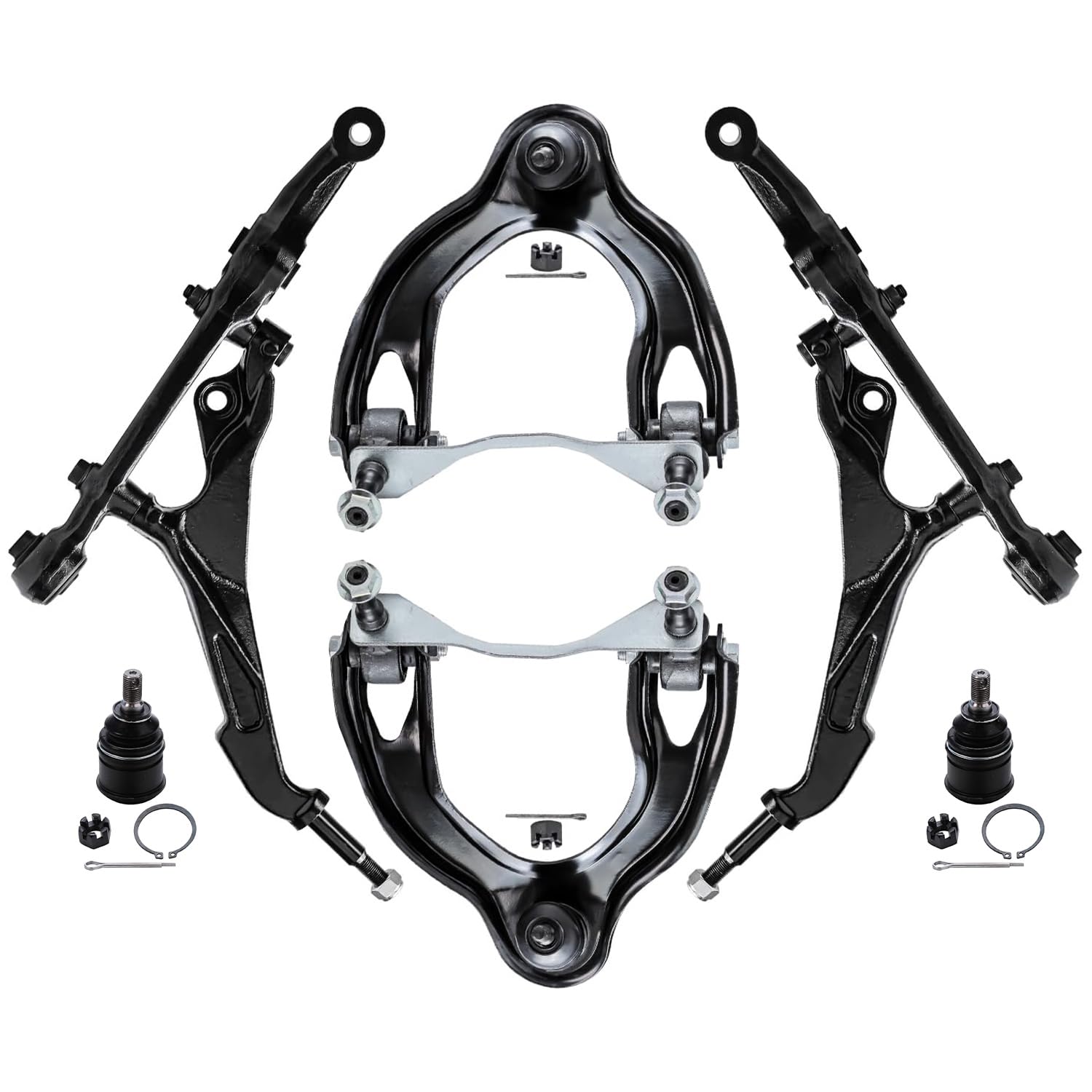 6pc Front Upper Lower Control Arms Ball Joints Suspension Kit