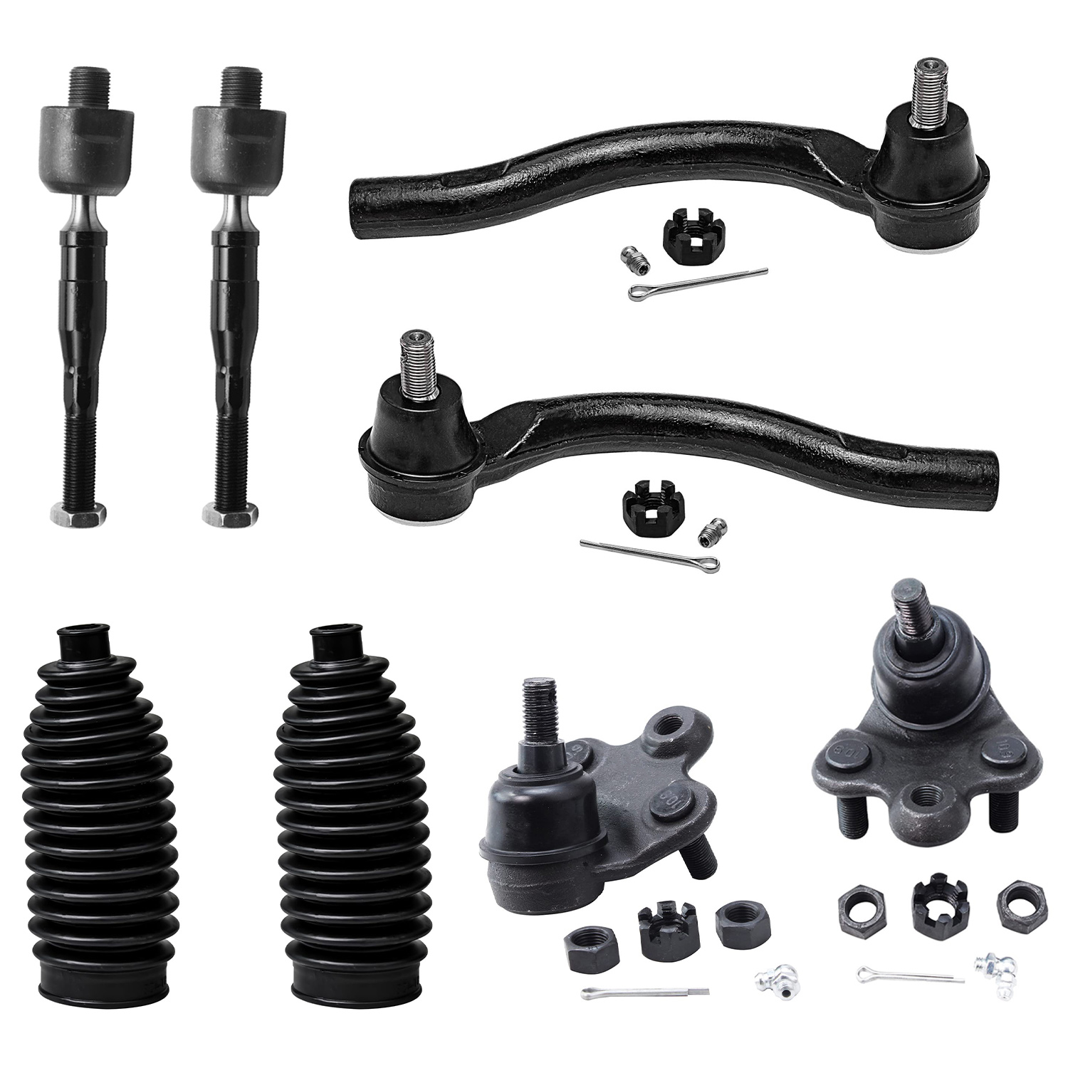 8pc Front Lower Ball Joints Tie Rods Suspension Kit