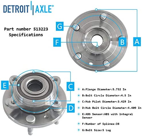 Detroit Axle - Front Wheel Hubs Tie Rods for Ford Taurus Freestyle Five Hundred — image 8