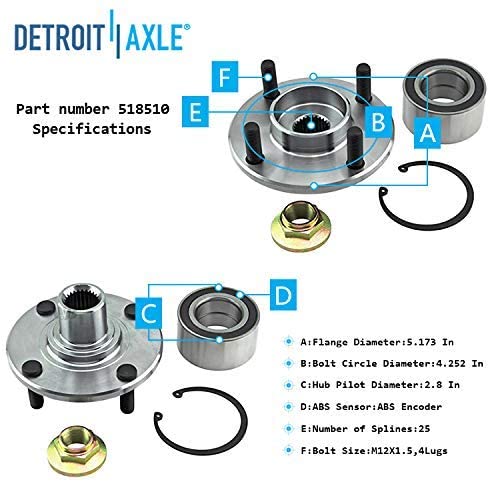Detroit Axle - Front Lower Control Arms Wheel Hubs Tie Rods Kit for Ford Focus — image 9