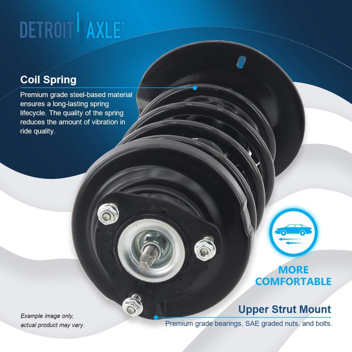 Detroit Axle - Front Struts Wheel Hubs Tie Rods Kit for 2006-2007 Ford Focus — image 9