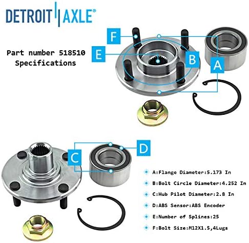 Detroit Axle - Front Lower Control Arms Wheel Hubs Tie Rods Kit for Ford Focus — image 9