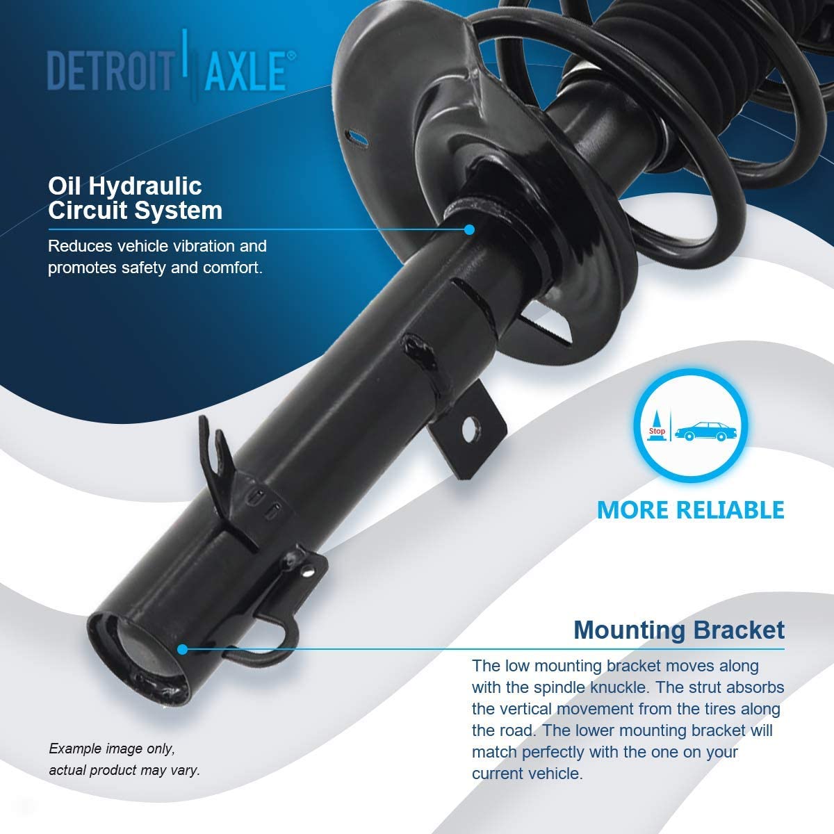 Detroit Axle - Front Struts Control Arms Tie Rods Kit for 2006-2007 Ford Focus — image 11