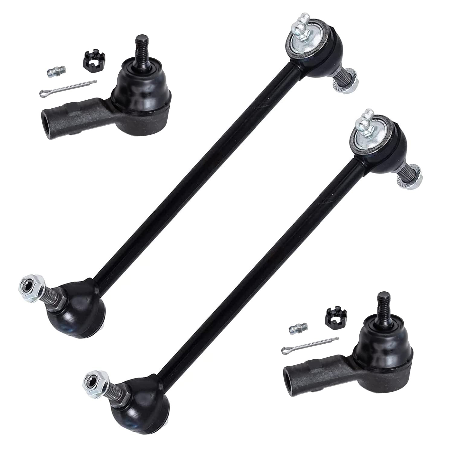 4pc Front Outer Tie Rods Sway Bar Links Suspension Kit