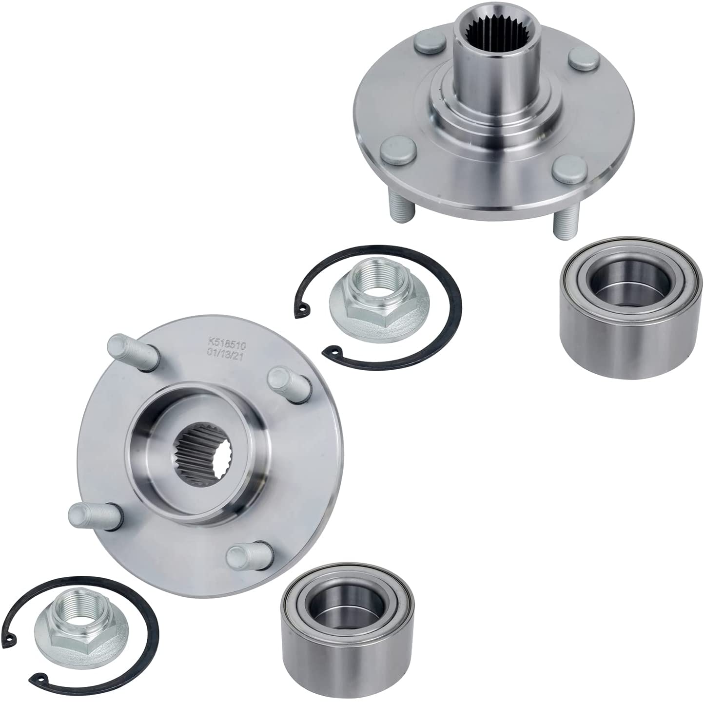 Detroit Axle - Front Wheel Hubs Tie Rods Sway Bar Links for 2006-2007 Ford Focus — image 4