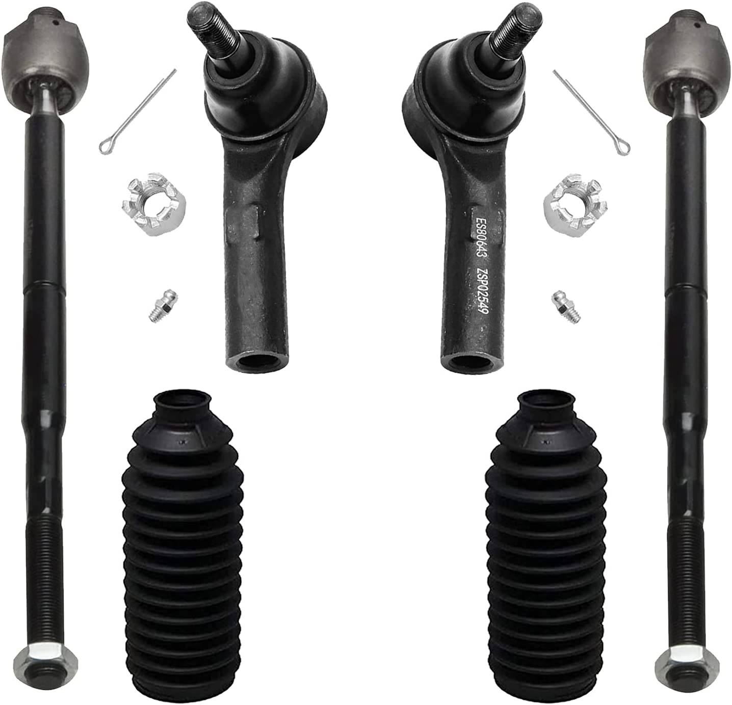 Detroit Axle - Front Inner Outer Tie Rods for 2005-2010 Grand Cherokee Commander
