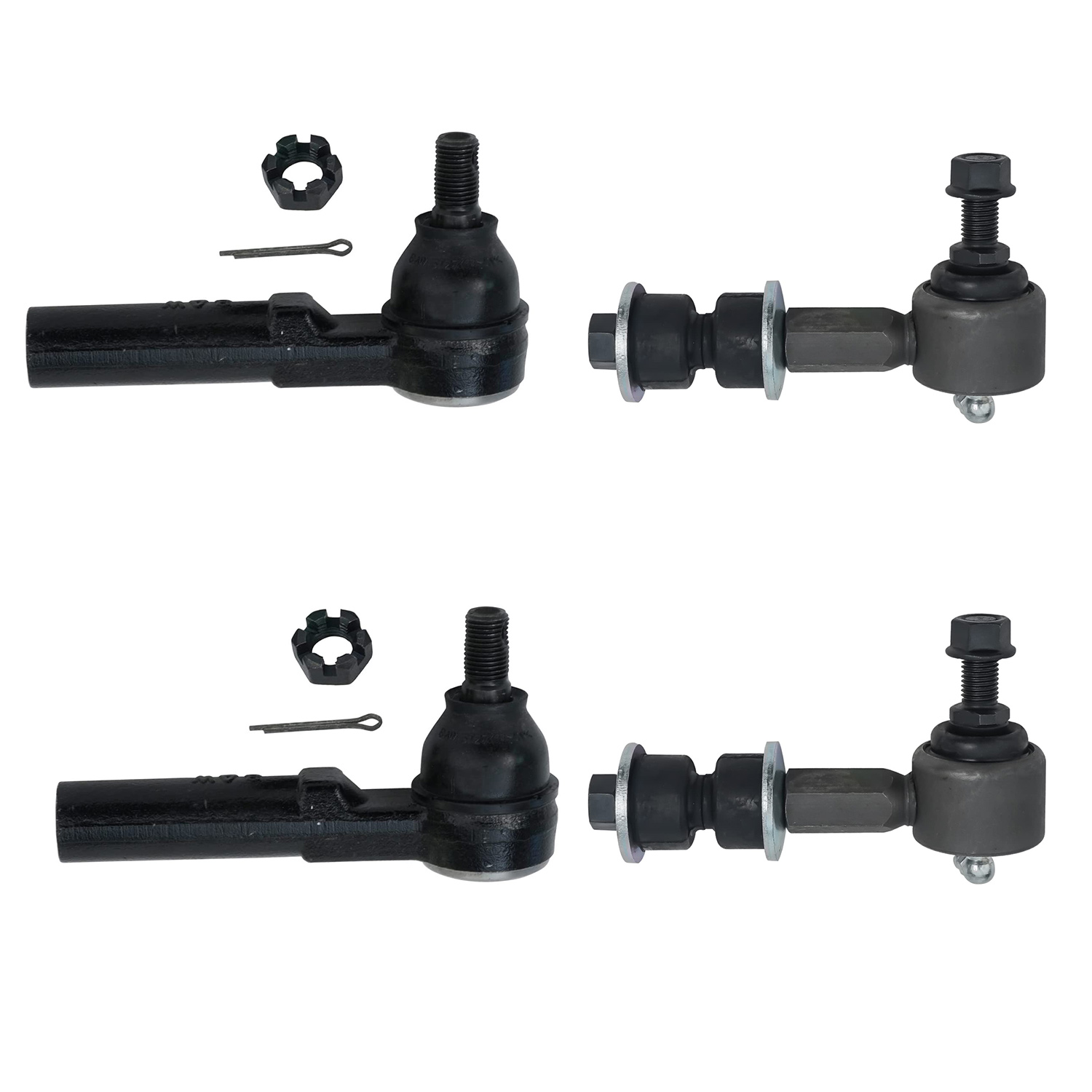 4pc Front Outer Tie Rods Sway Bar Links Suspension Kit