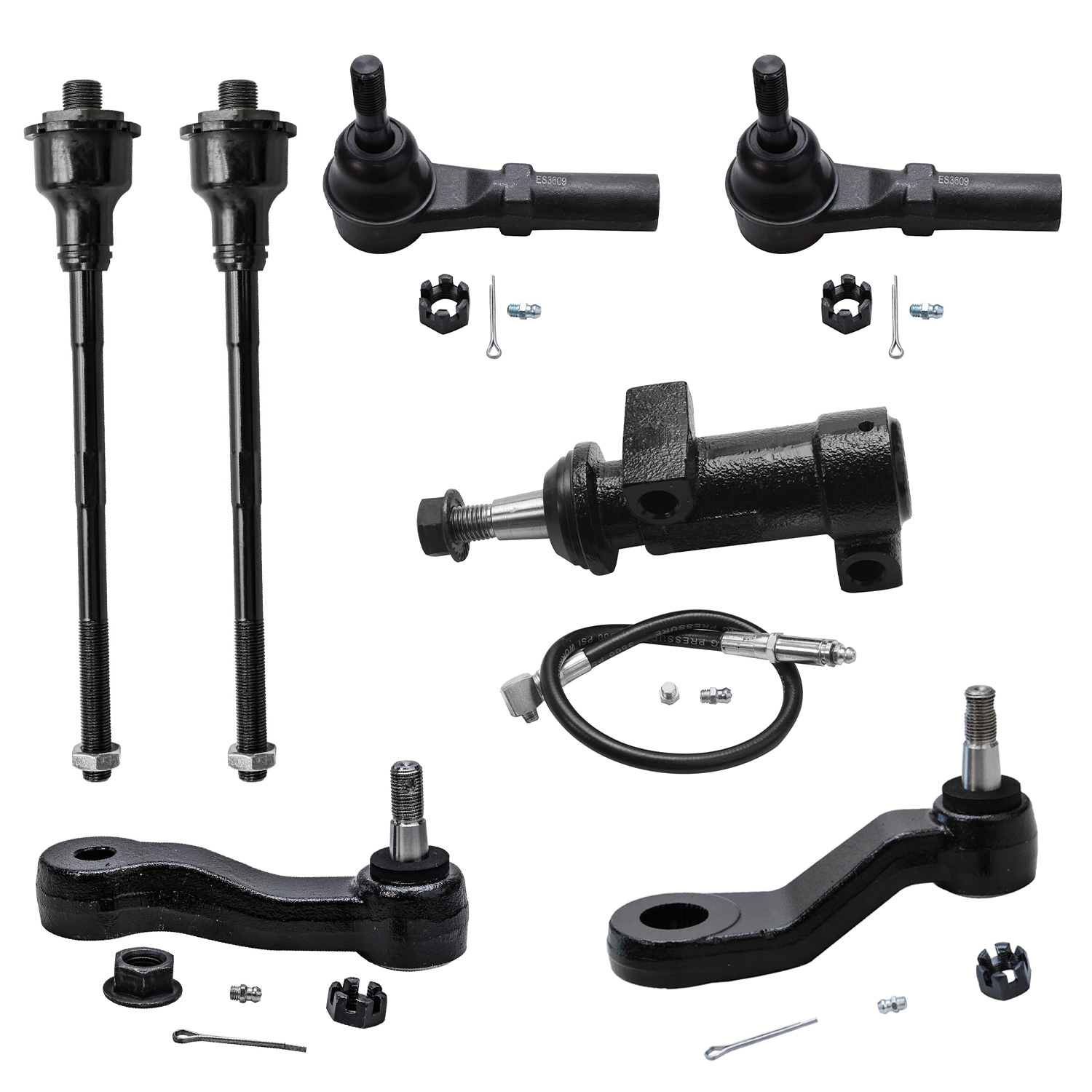 7pc Front Tie Rods Idler and Pitman Arms Suspension Kit