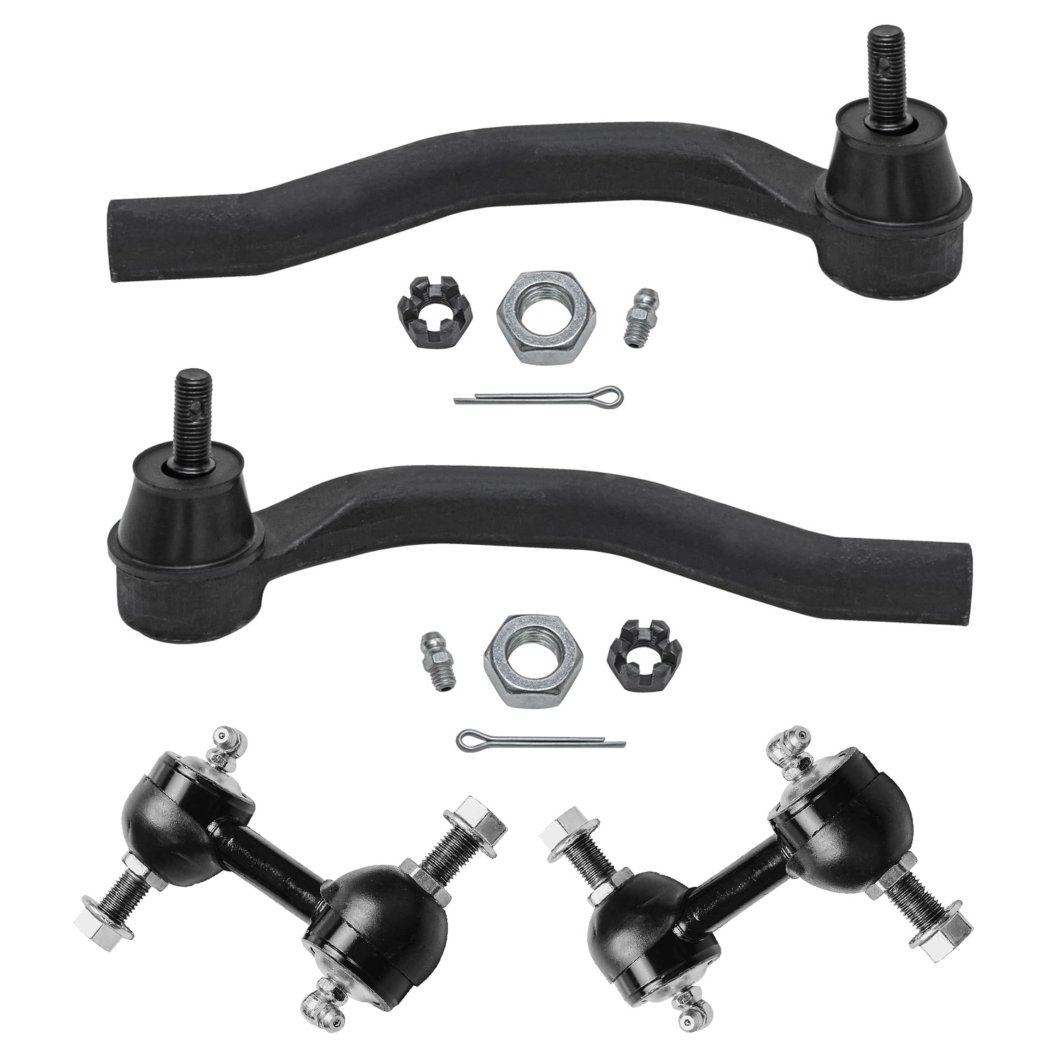 4pc Front Outer Tie Rods Sway Bar Links Suspension Kit