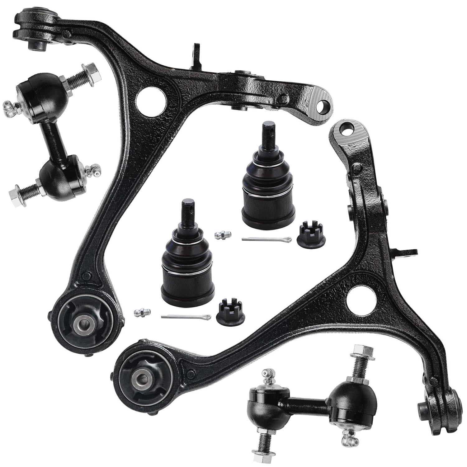6pc Front Lower Control Arms Ball Joints Sway Bar Links Suspension Kit